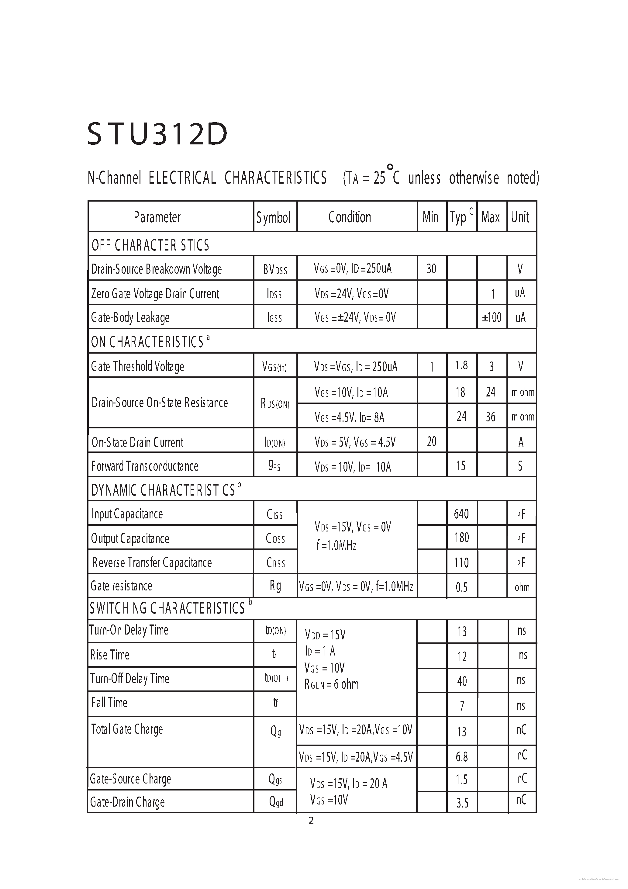Datasheet STU312D page 2 Datasheet STU312D - page 2