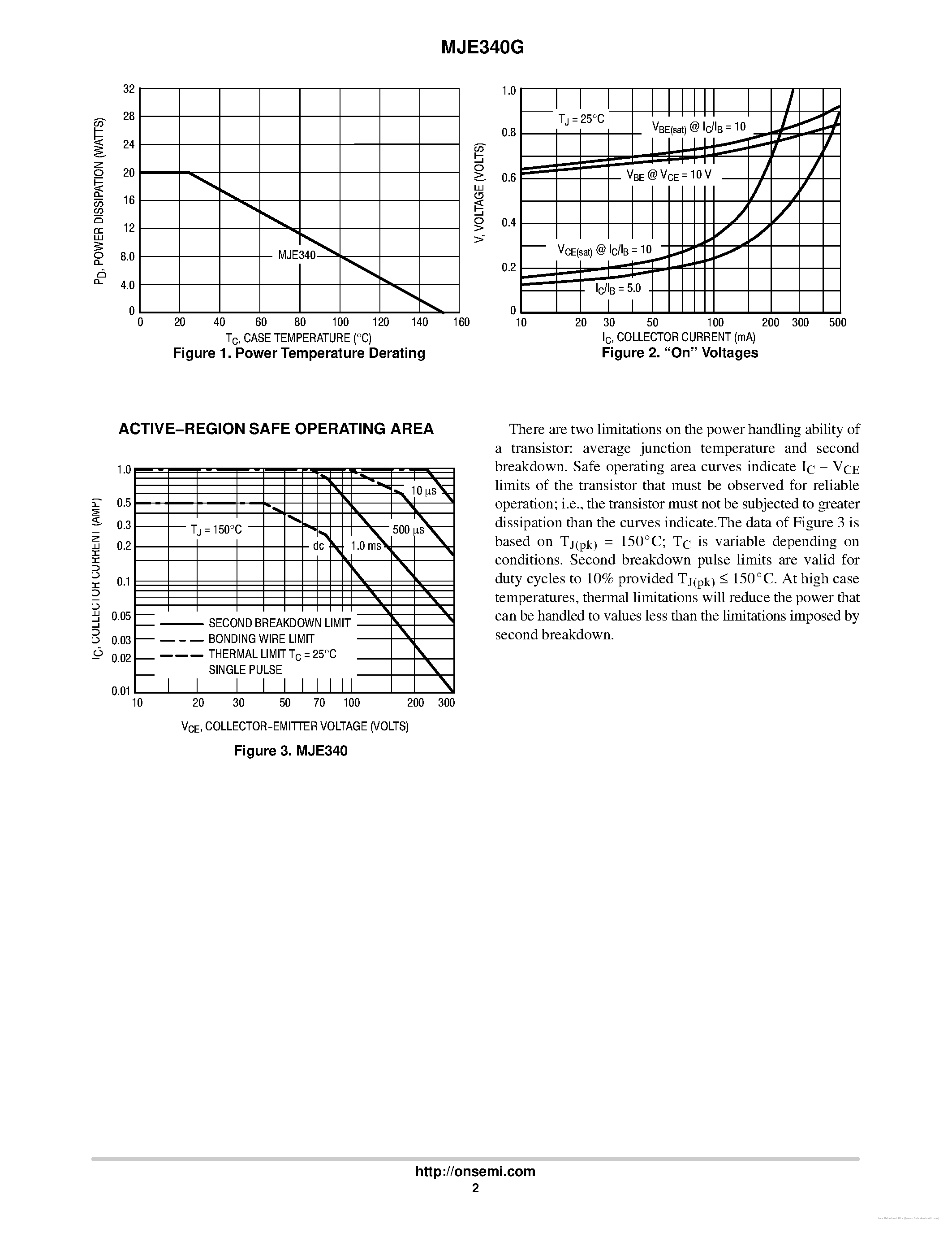 Даташит на микросхему MJE340G страница 2 Даташит MJE340G - страница 2