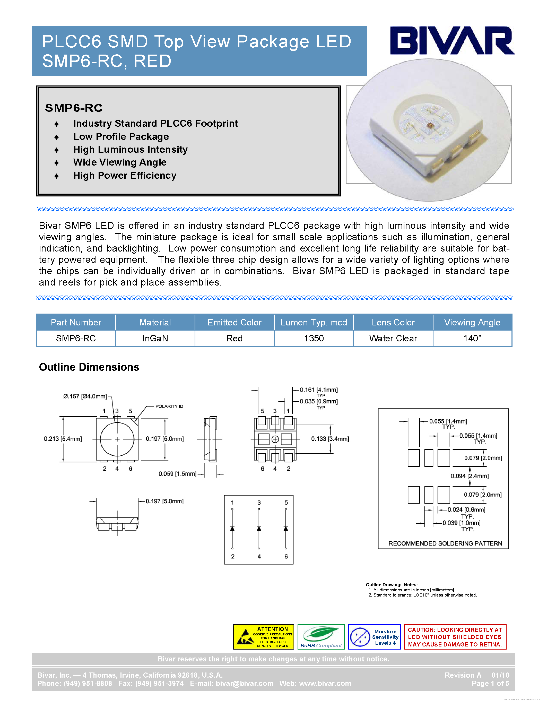 Datasheet SMP6-RC - page 1
