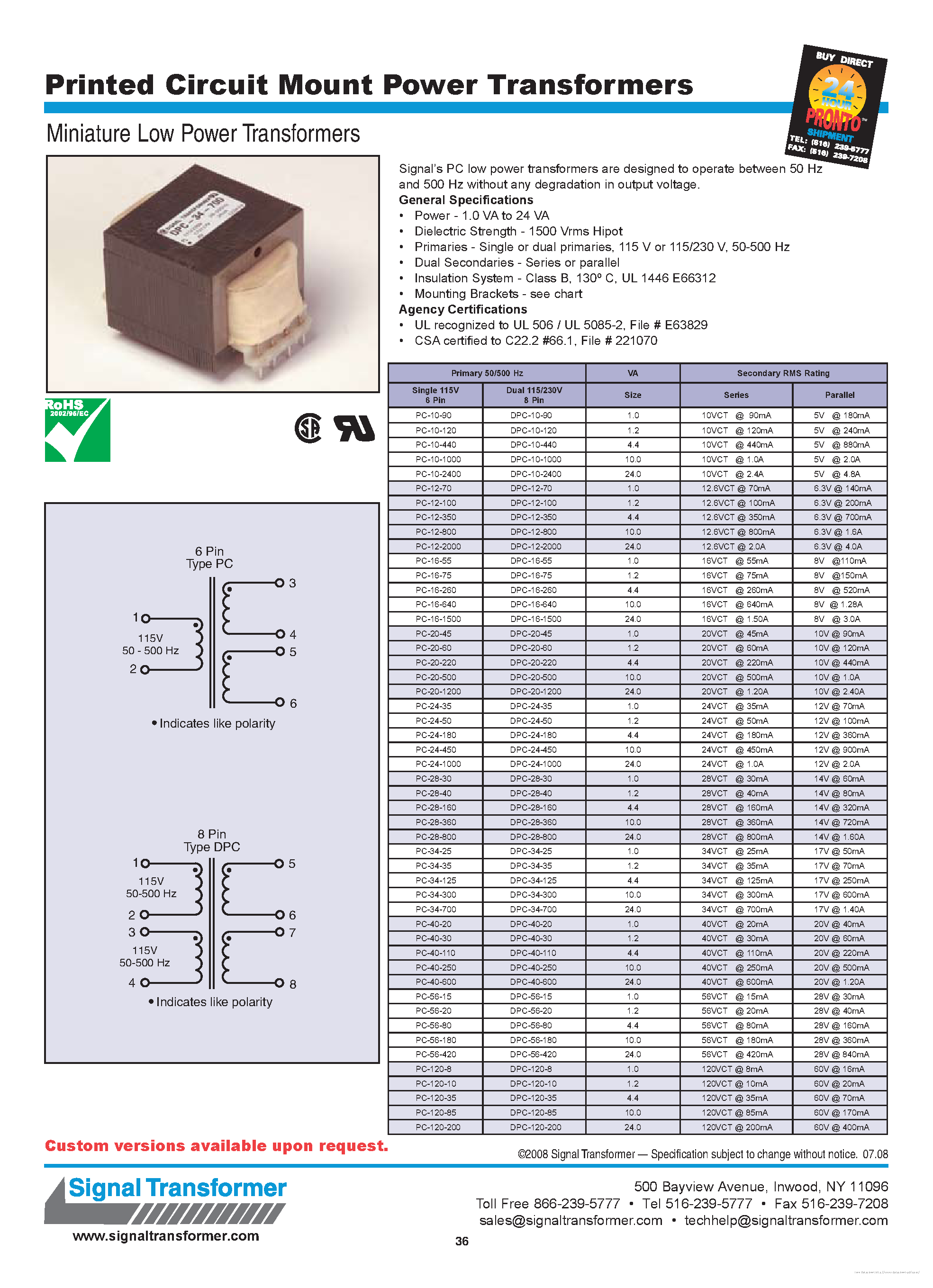 Datasheet PC-10-1000 - page 1