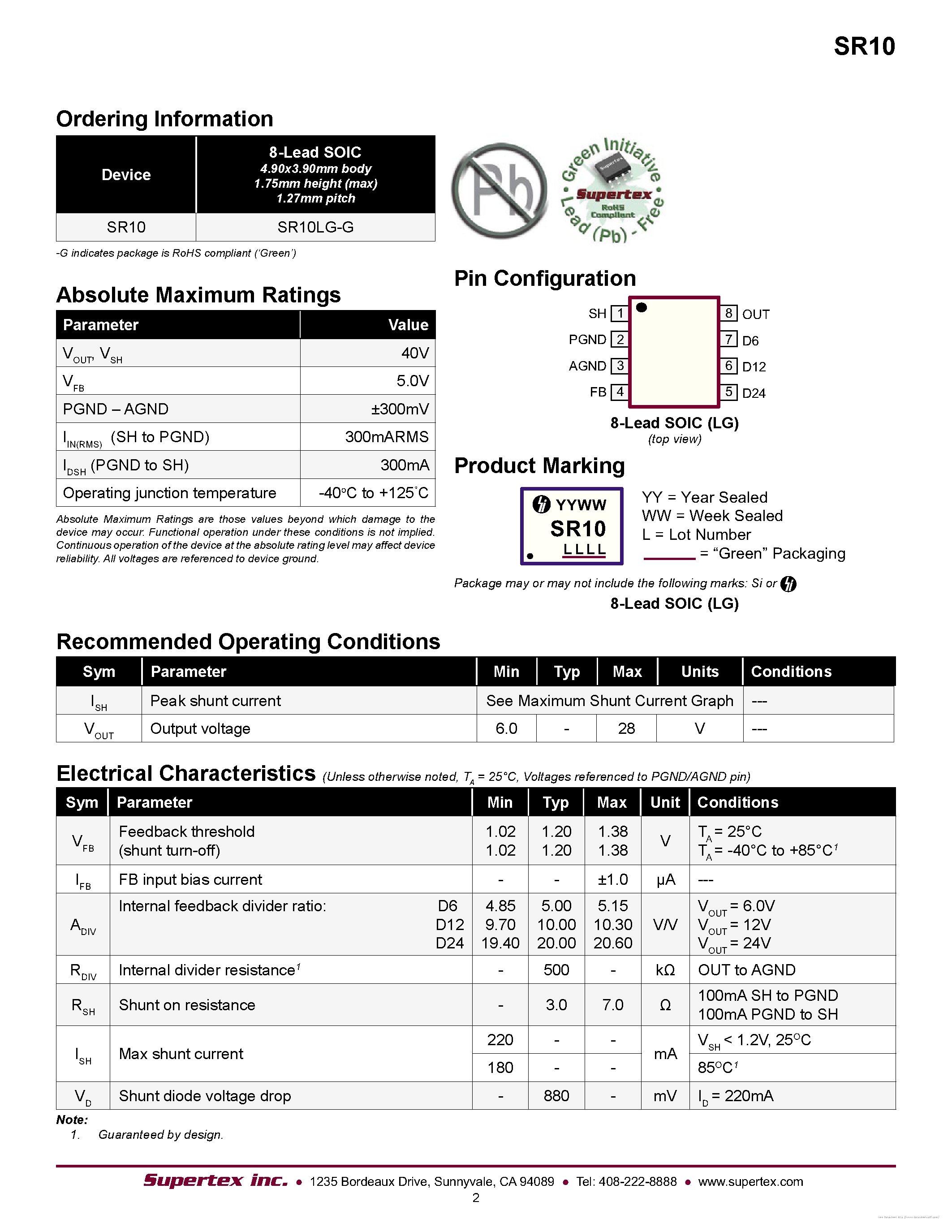Даташит SR10LG-G - страница 2