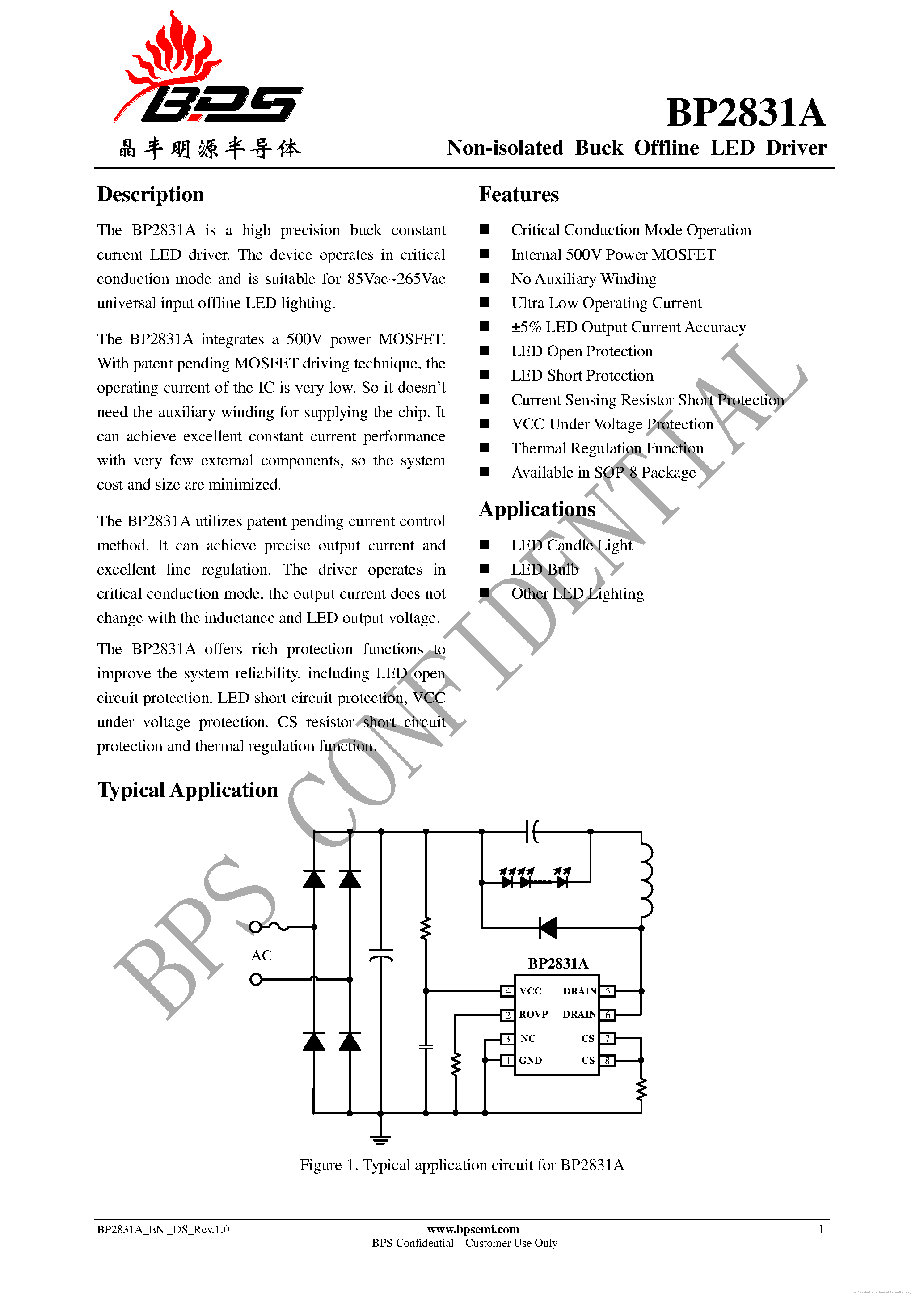 Даташит BP2831A - страница 1