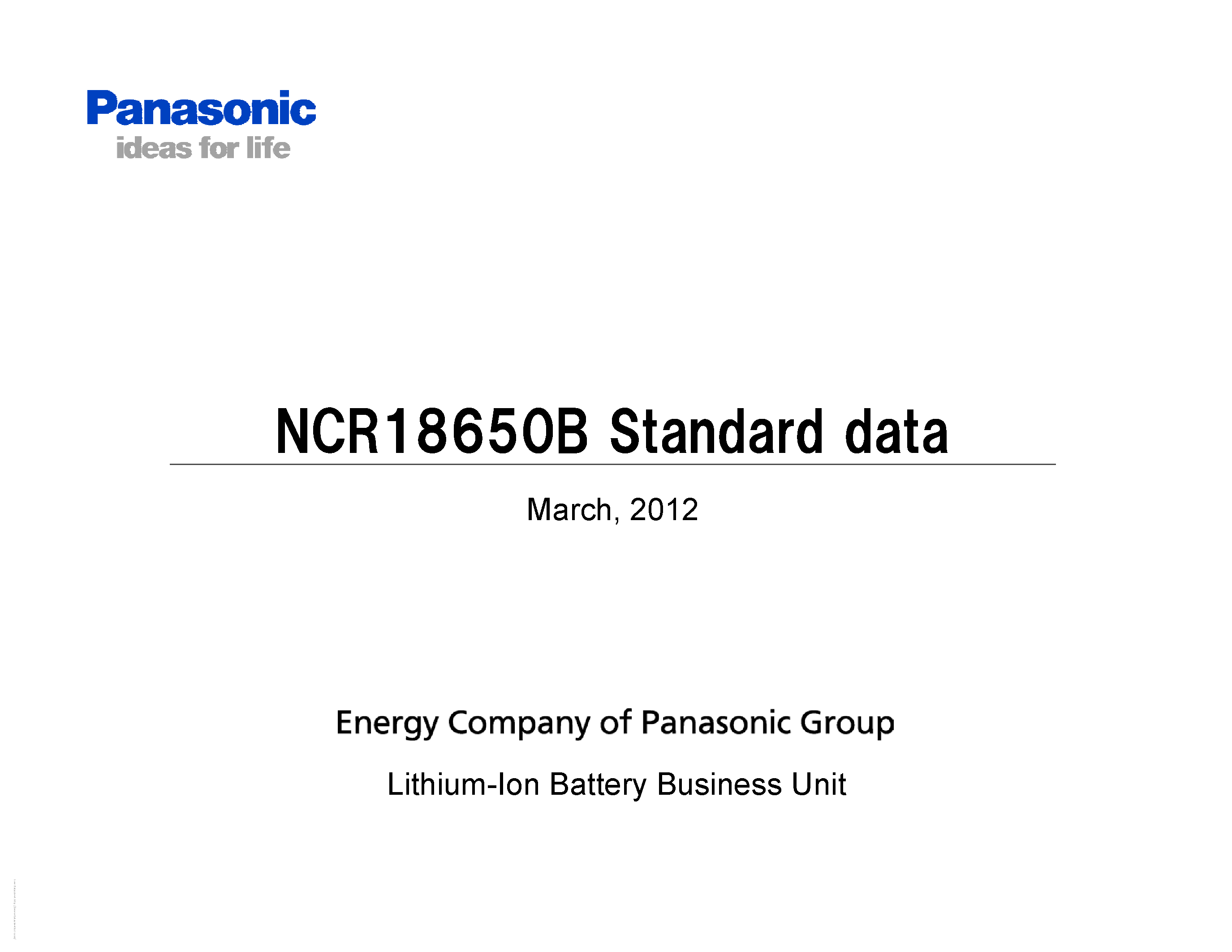 Datasheet NCR18650B - page 1