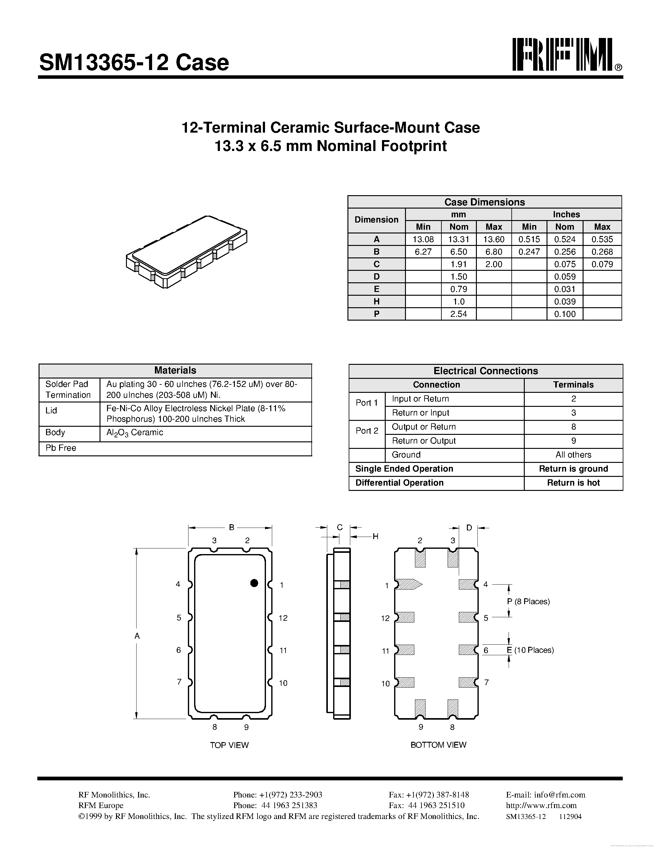 Даташит SM13365-12 - страница 1
