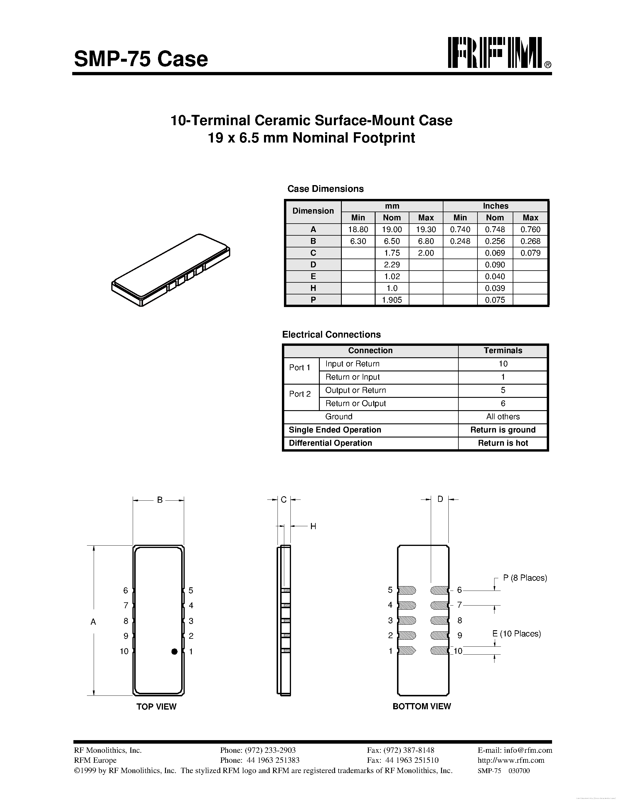 Datasheet SMP-75 - page 1