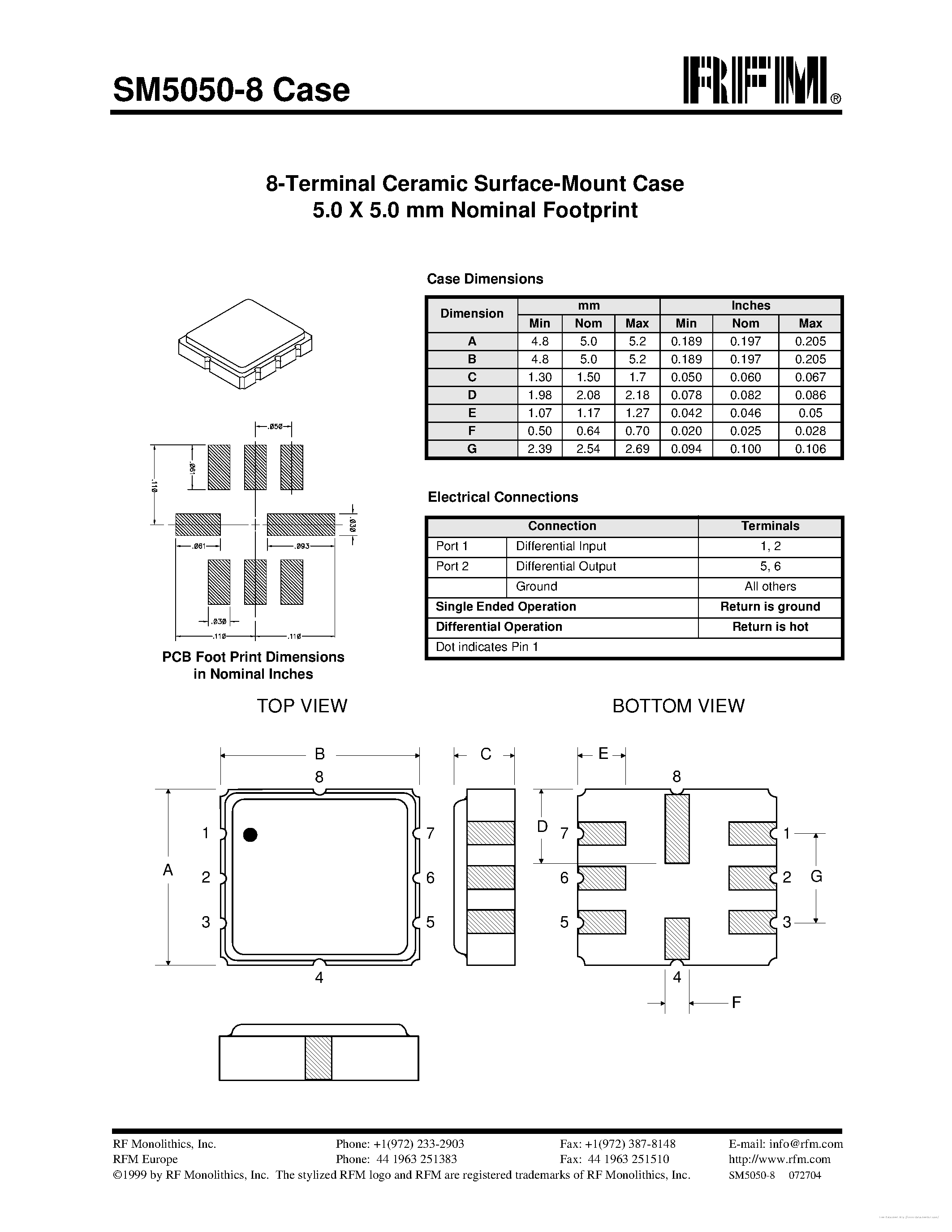 Даташит на микросхему SM5050-8 страница 1 Даташит SM5050-8 - страница 1