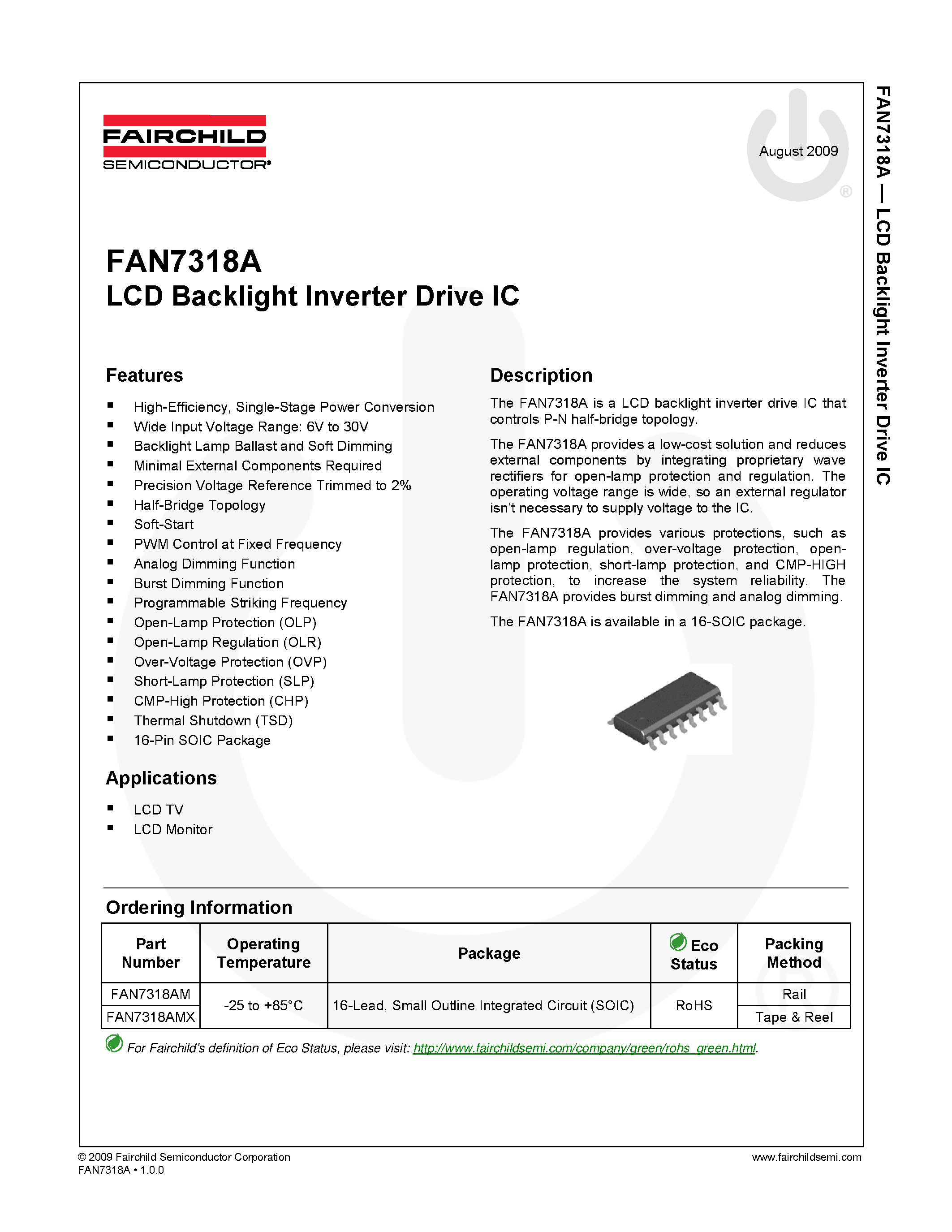 Datasheet FAN7318A - page 1