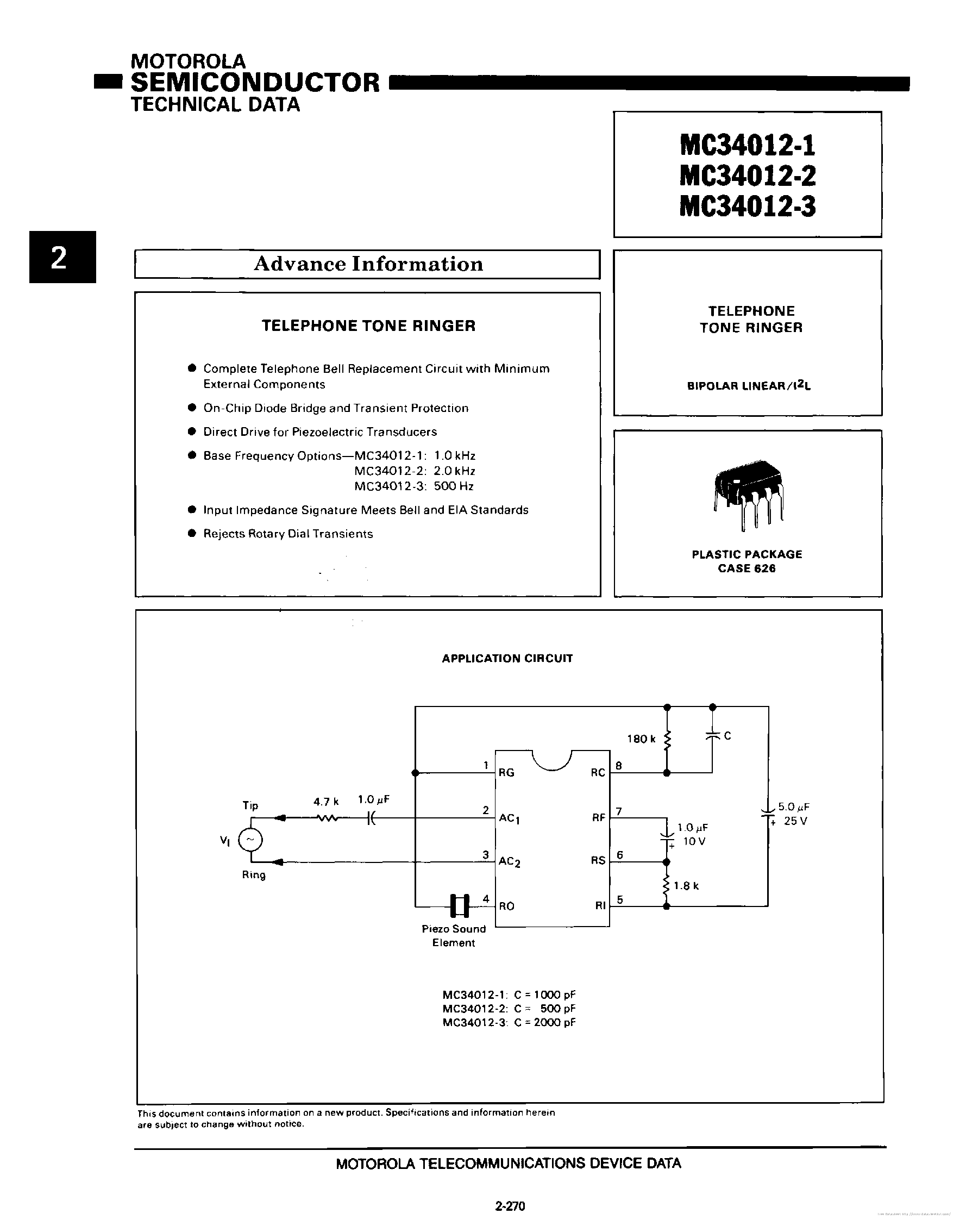 Datasheet MC34012-1 - page 1