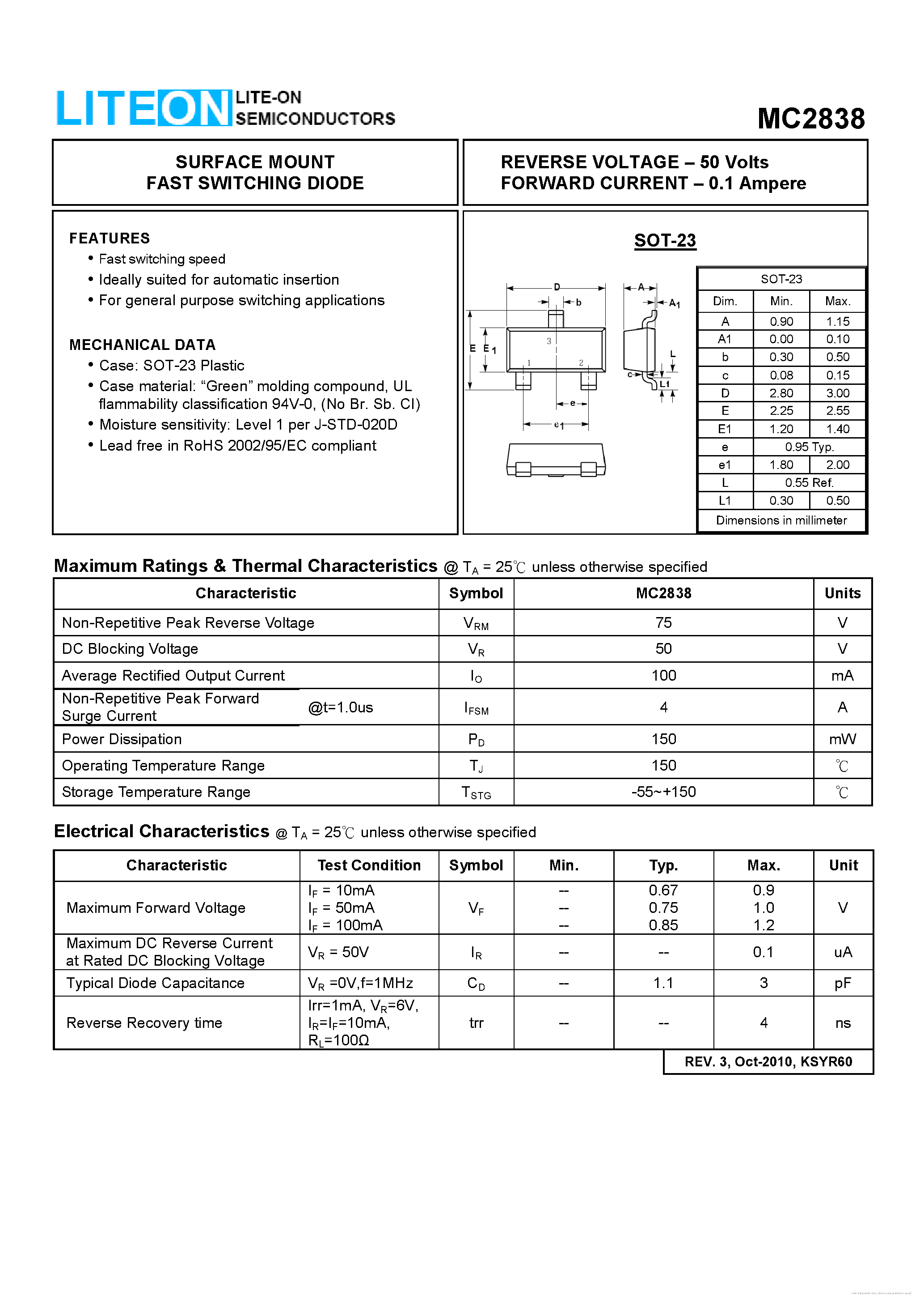 Даташит на микросхему MC2838 страница 1 Даташит MC2838 - страница 1