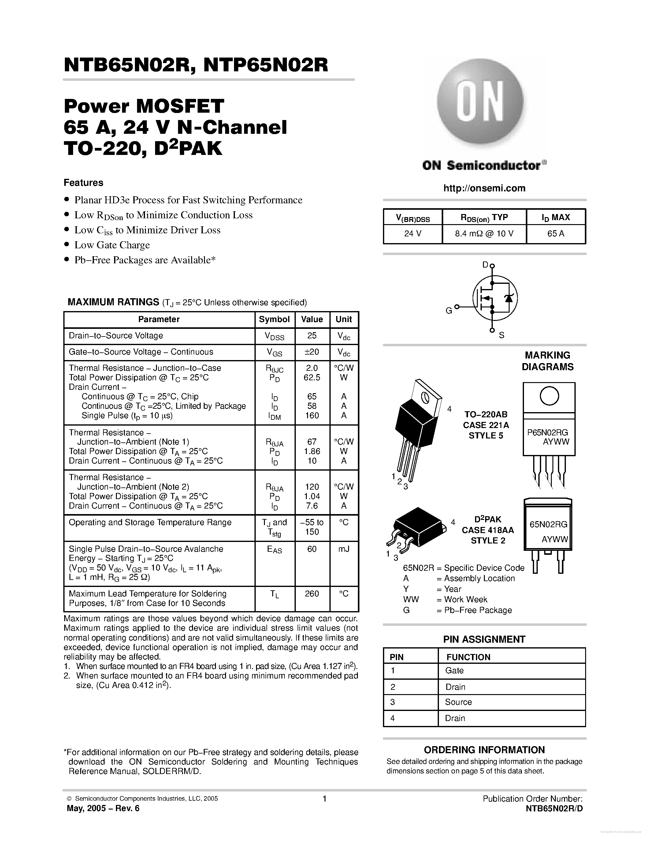 Даташит на микросхему 65N02R страница 1 Даташит 65N02R - страница 1