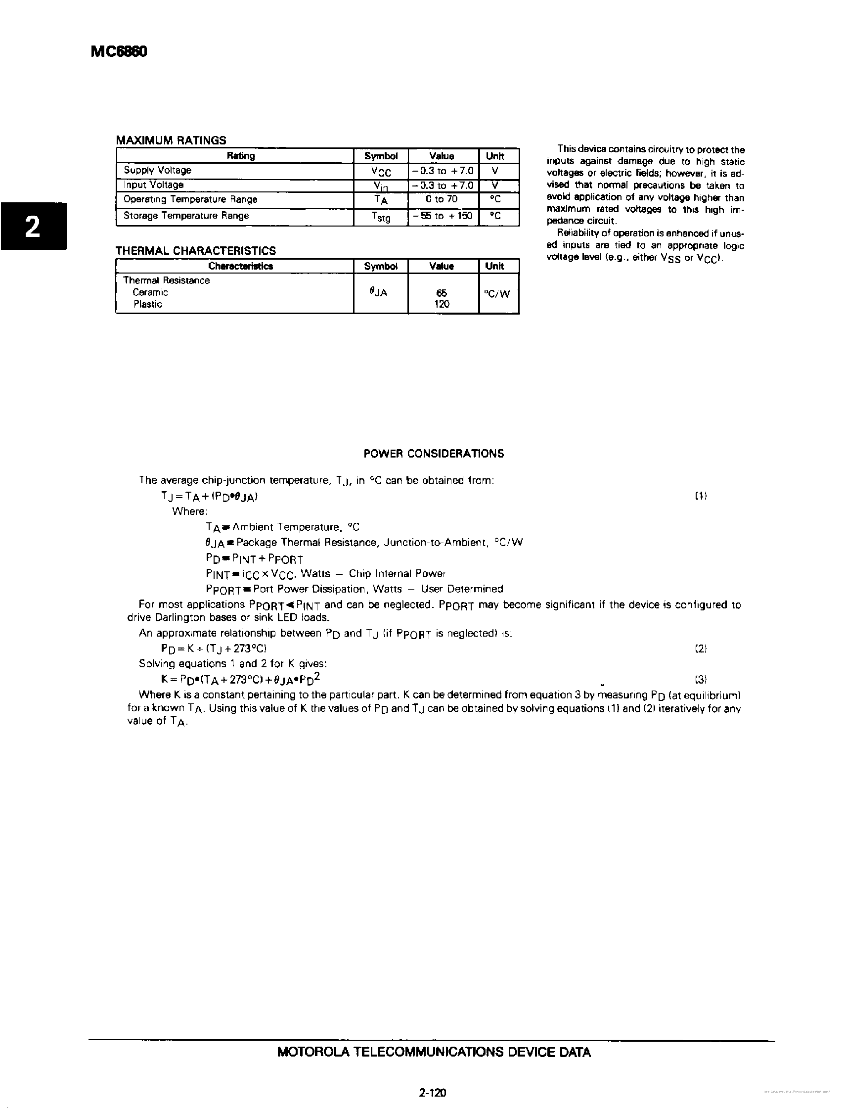 Datasheet MC6860 - page 2