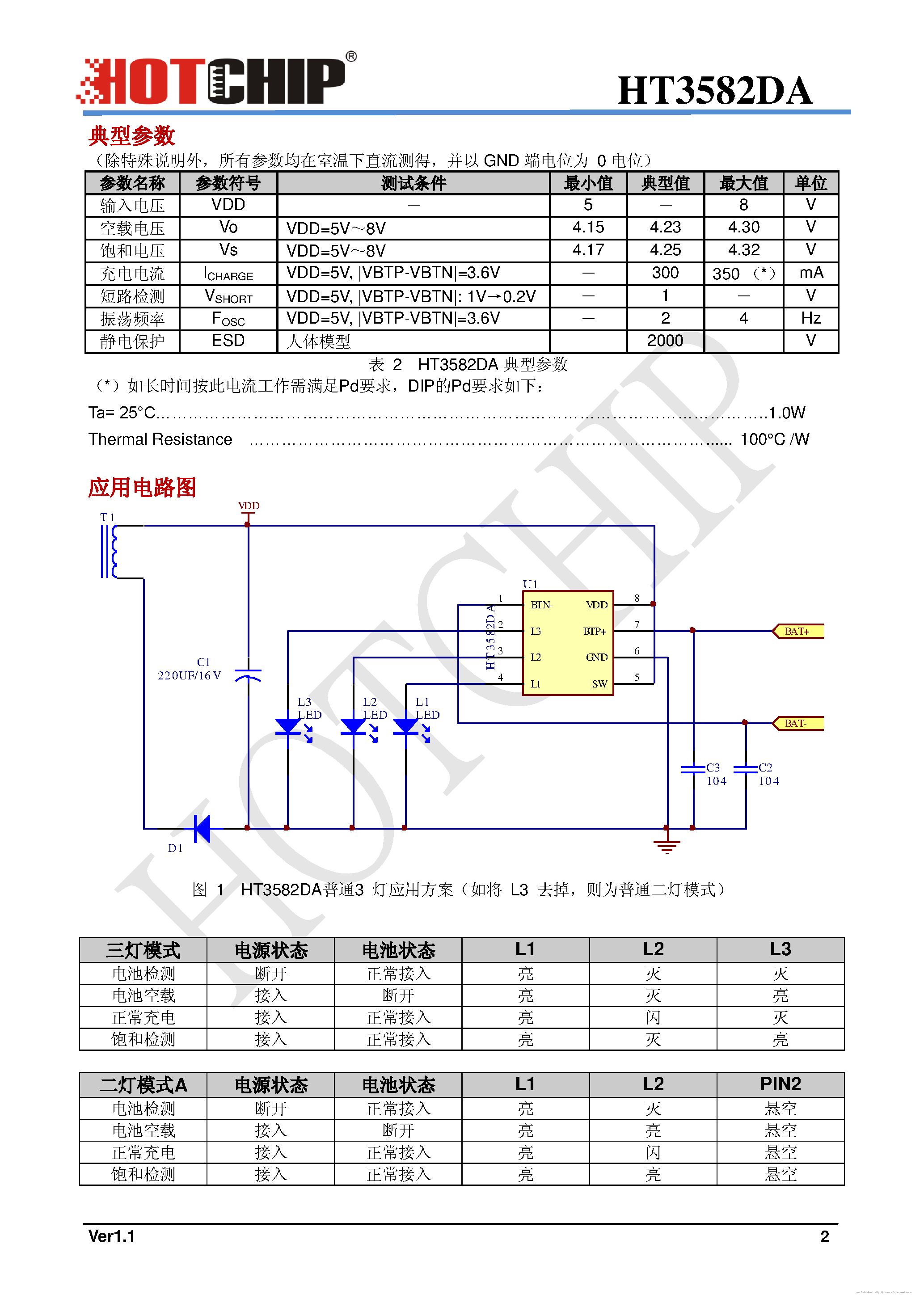 Datasheet HT3582DA page 2 Datasheet HT3582DA - page 2