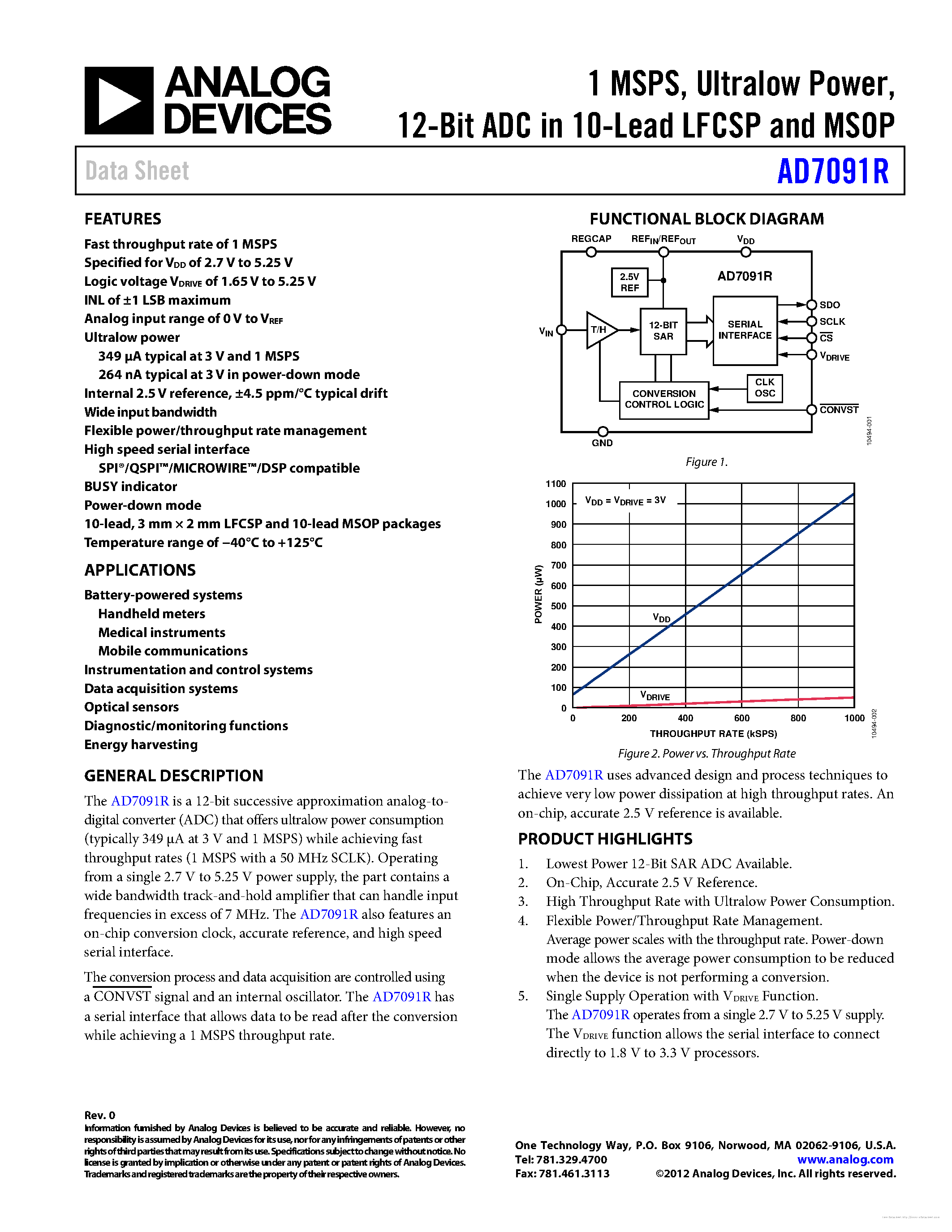 Даташит AD7091R - страница 1