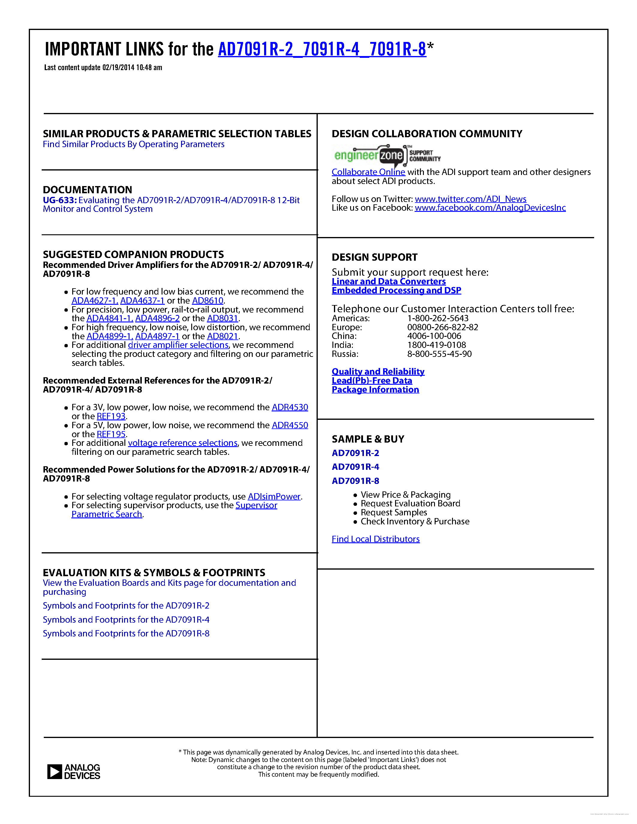 Datasheet AD7091R-2 page 2 Datasheet AD7091R-2 - page 2