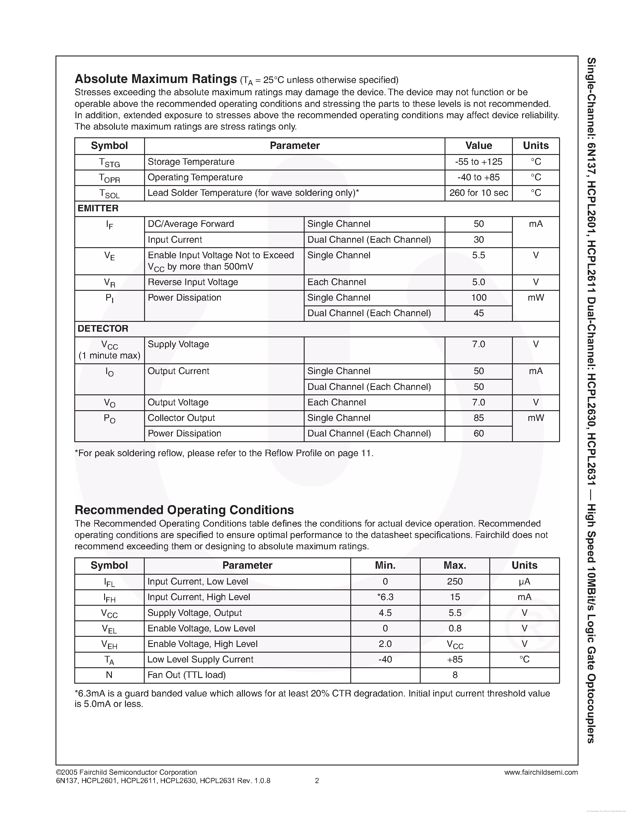 Datasheet HCPL2601 - page 2