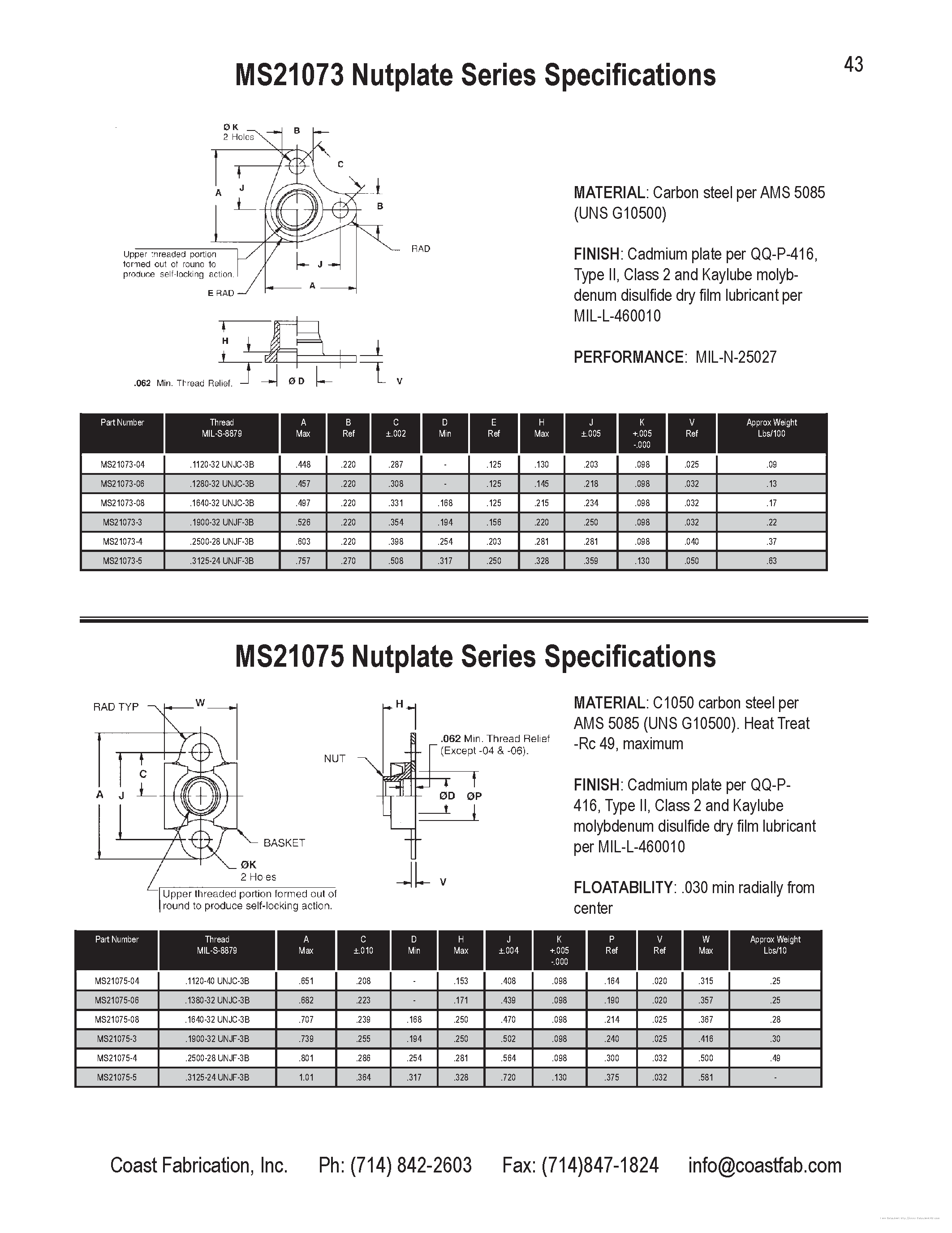 Datasheet MS21073 page 1 Datasheet MS21073 - page 1