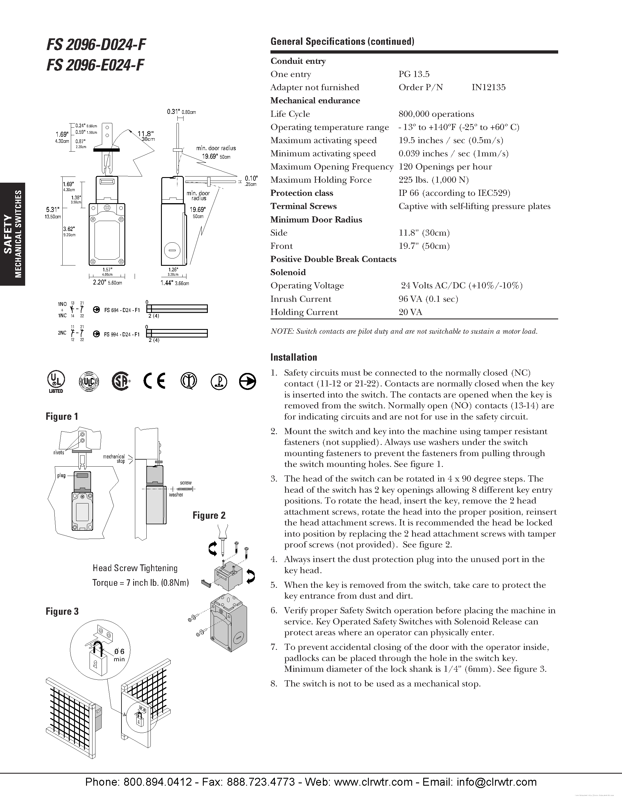 Datasheet FS2096 page 2 Datasheet FS2096 - page 2