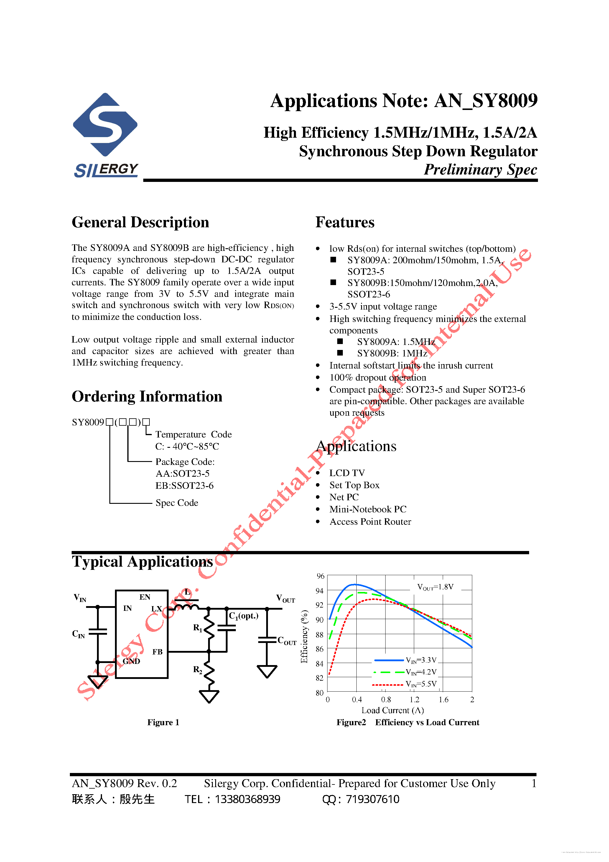 Даташит SY8009 - страница 1