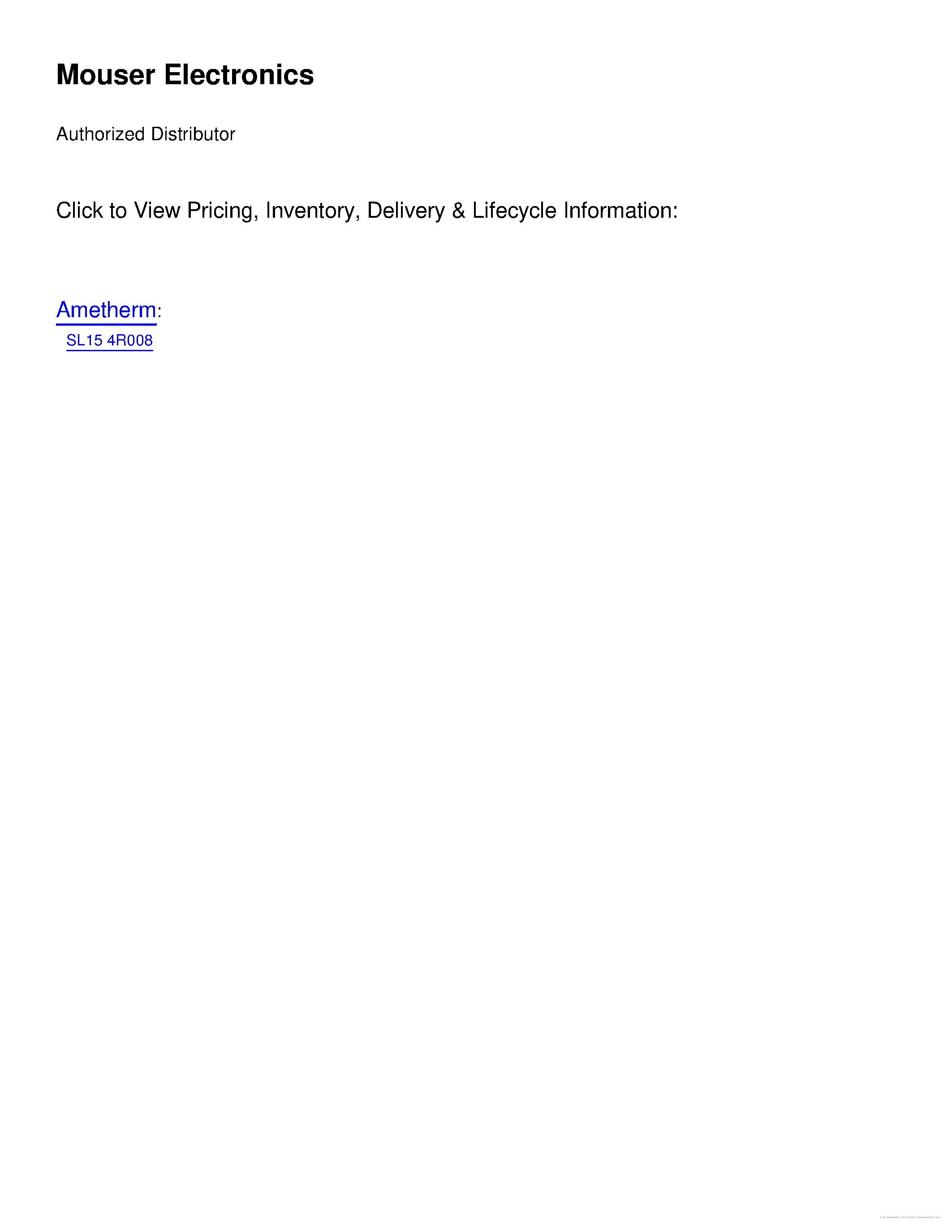 Datasheet SL154R008 page 2 Datasheet SL154R008 - page 2