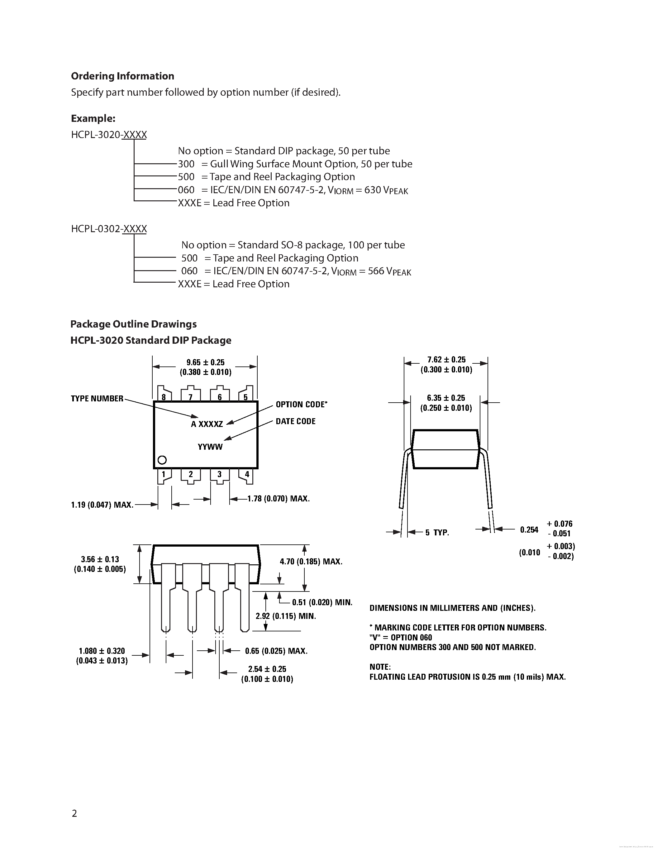 Даташит на микросхему HCPL-0302 страница 2 Даташит HCPL-0302 - страница 2