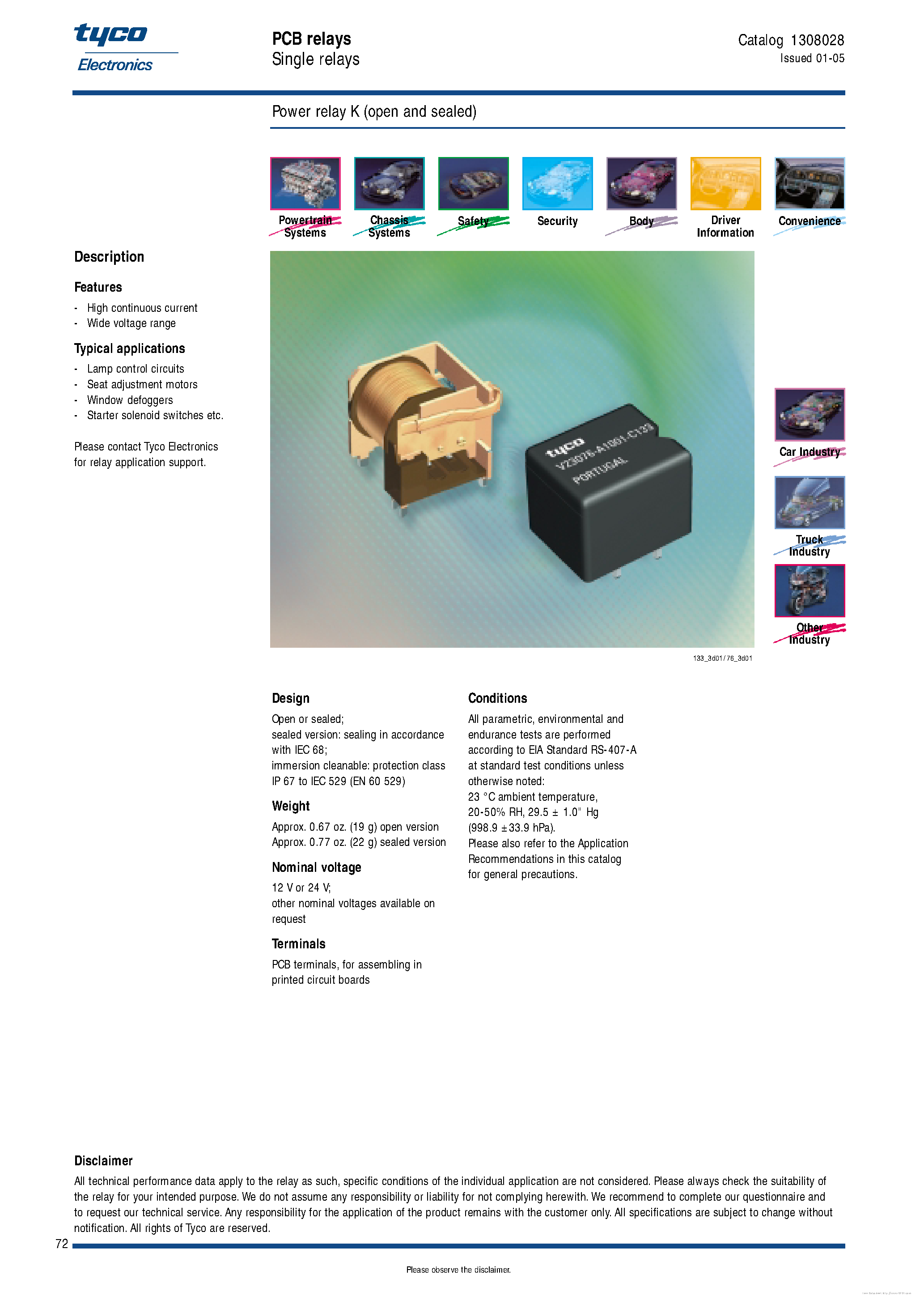 Даташит на микросхему V23076-A1001-C133 страница 1 Даташит V23076-A1001-C133 - страница 1