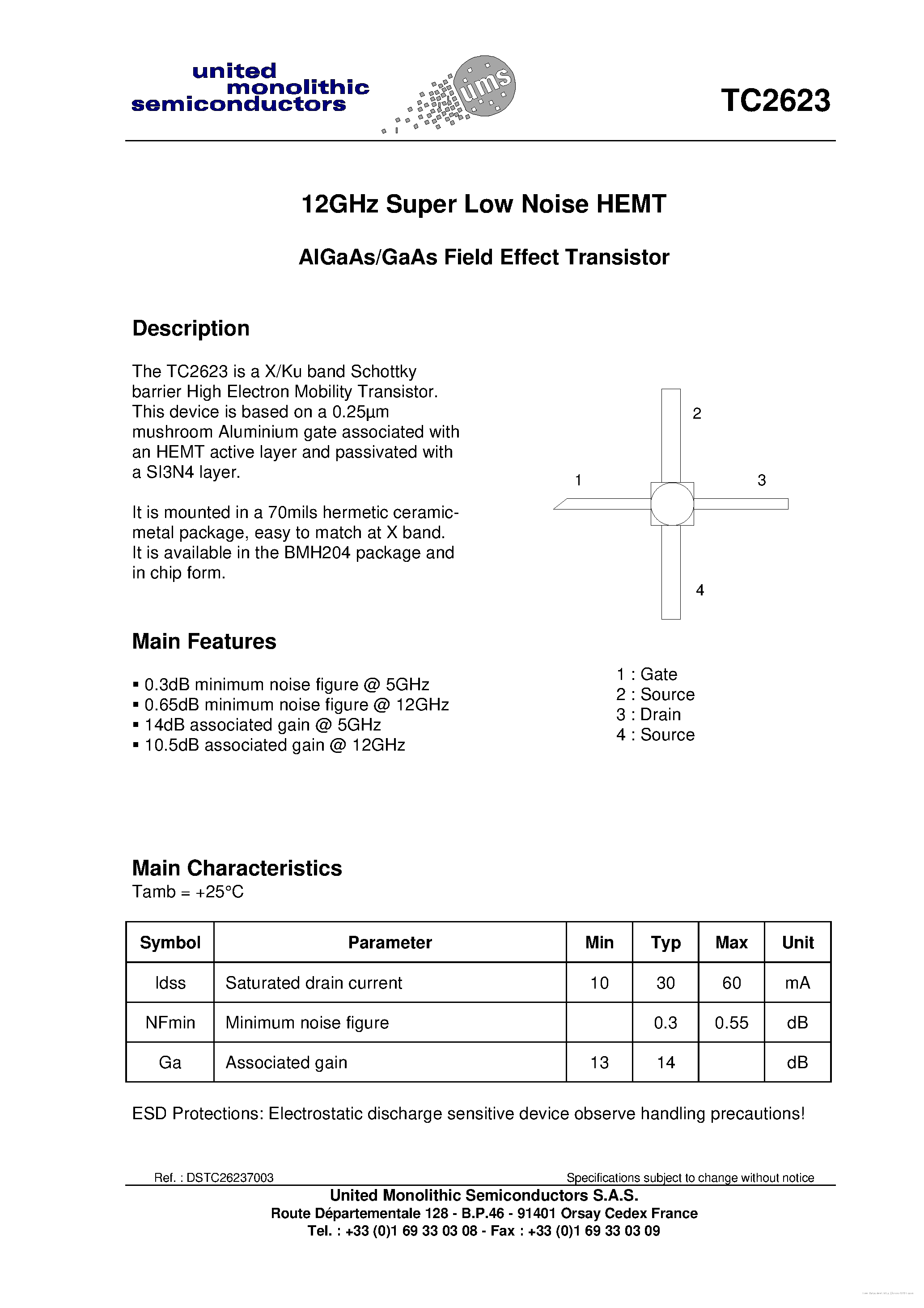 Datasheet TC2623 page 1 Datasheet TC2623 - page 1