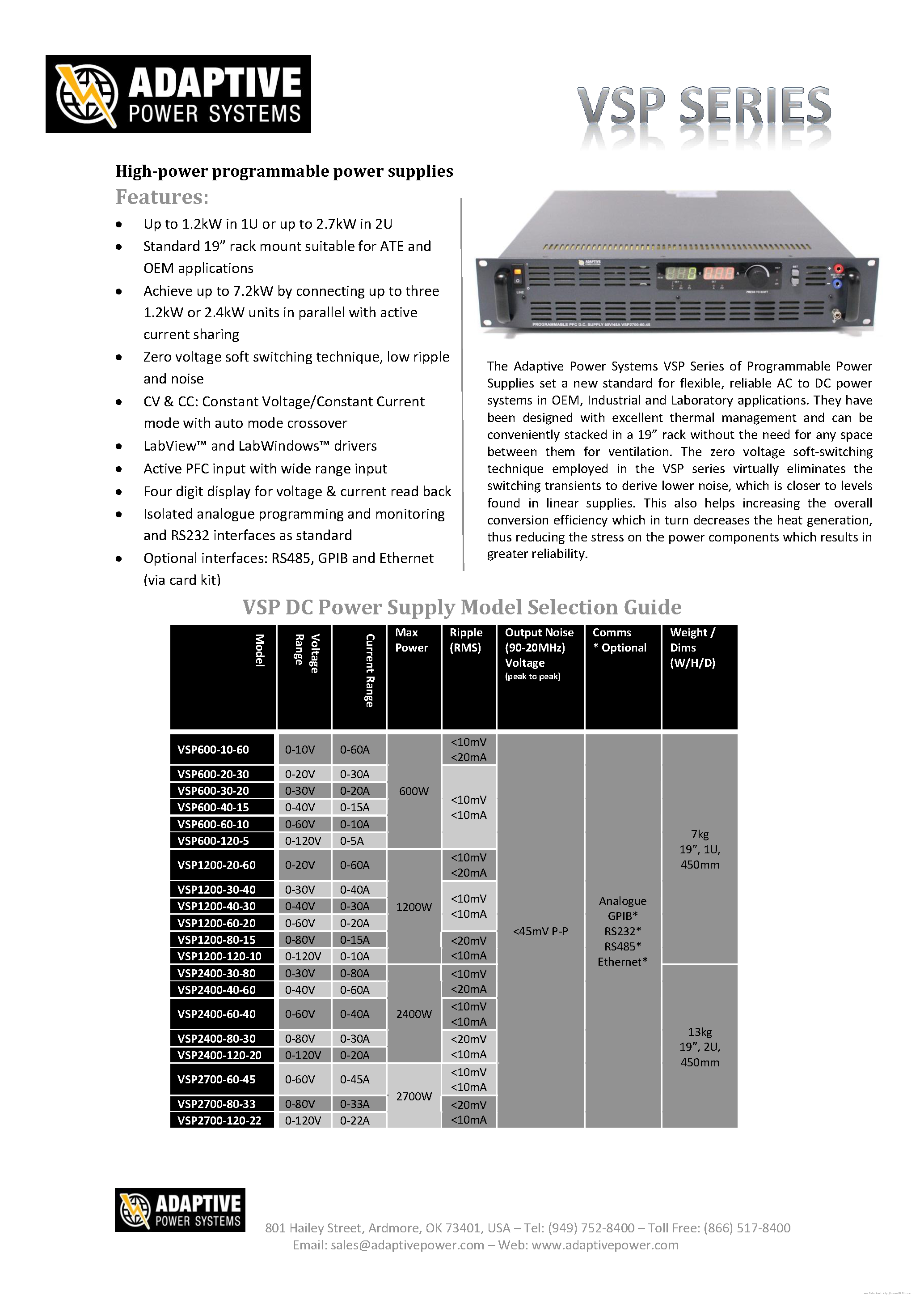 Datasheet VSP - page 1