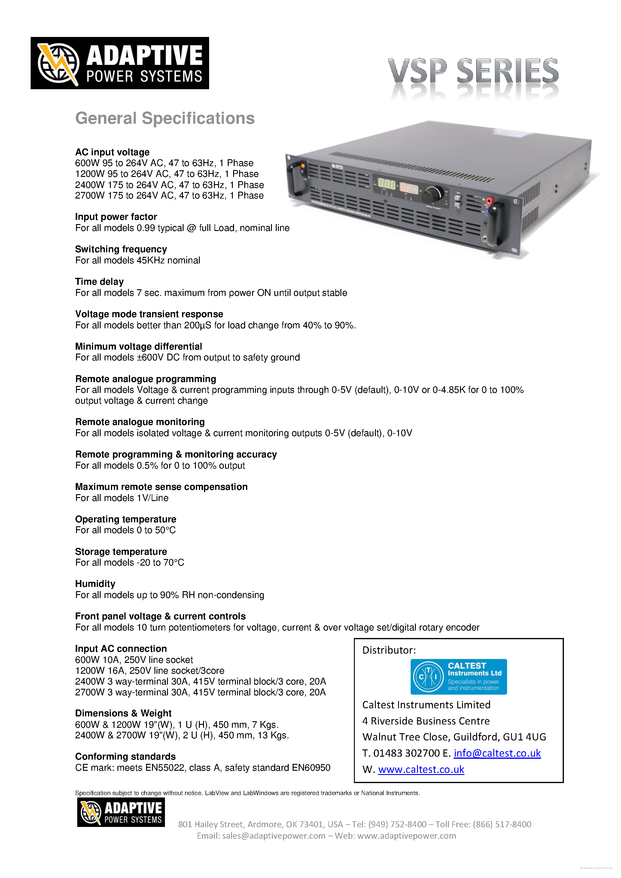 Datasheet VSP - page 2