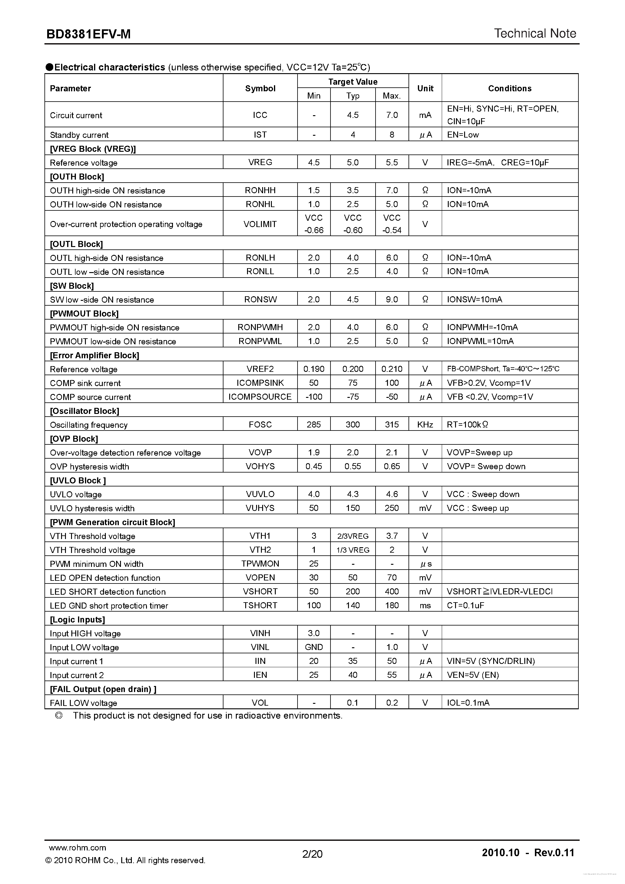 Даташит BD8381EFV-M - страница 2