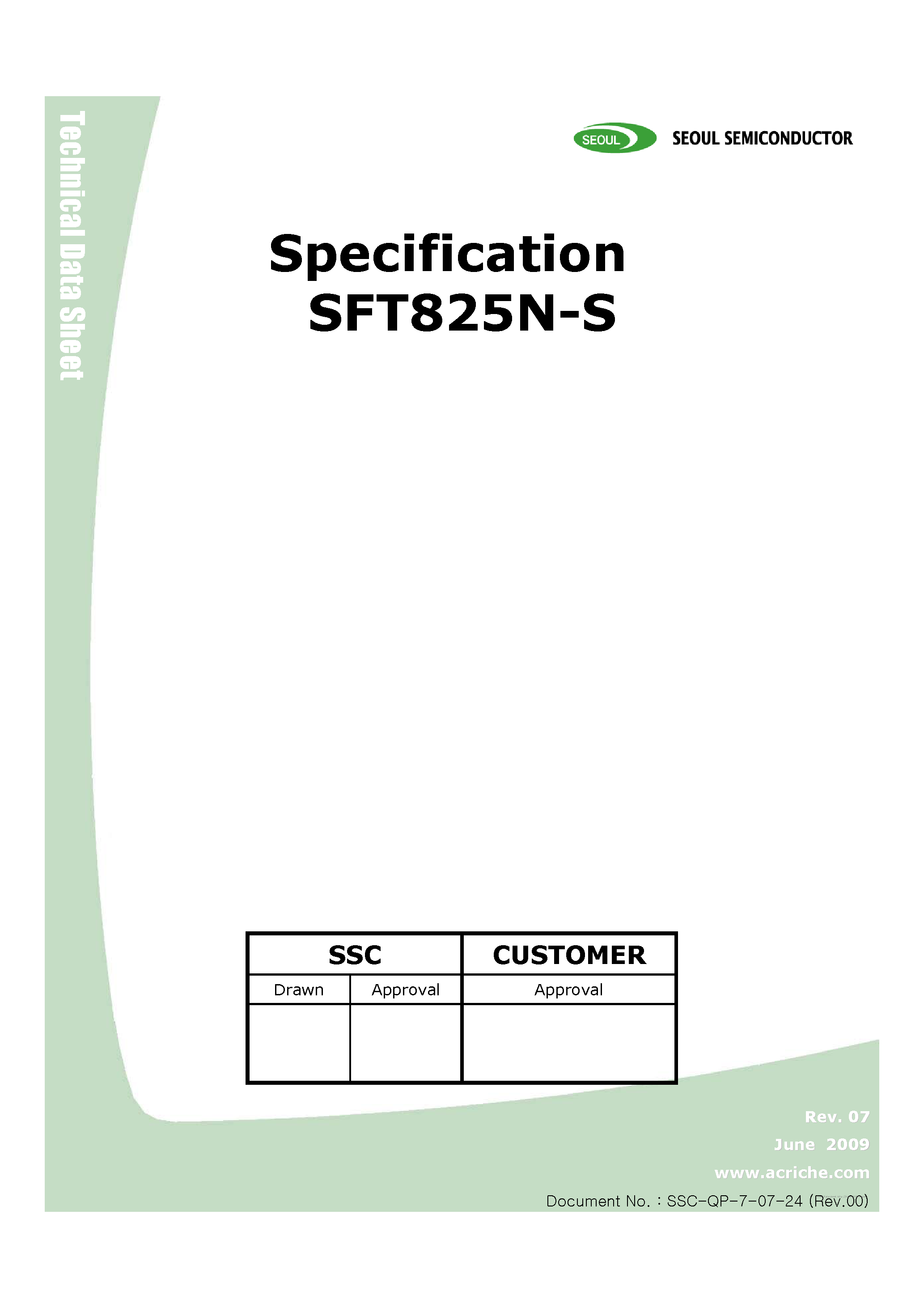 Datasheet SFT825N-S - page 1