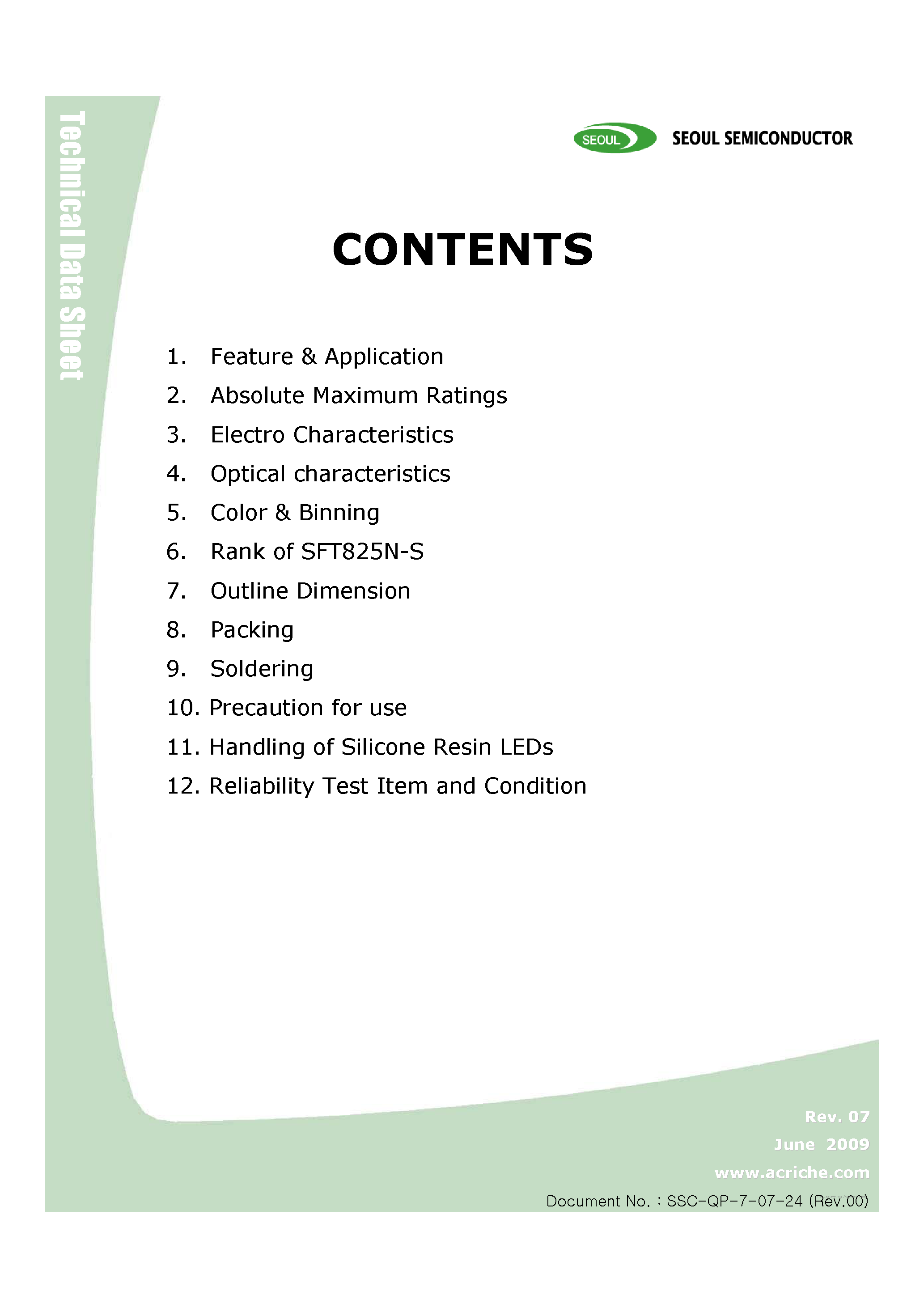Datasheet SFT825N-S - page 2