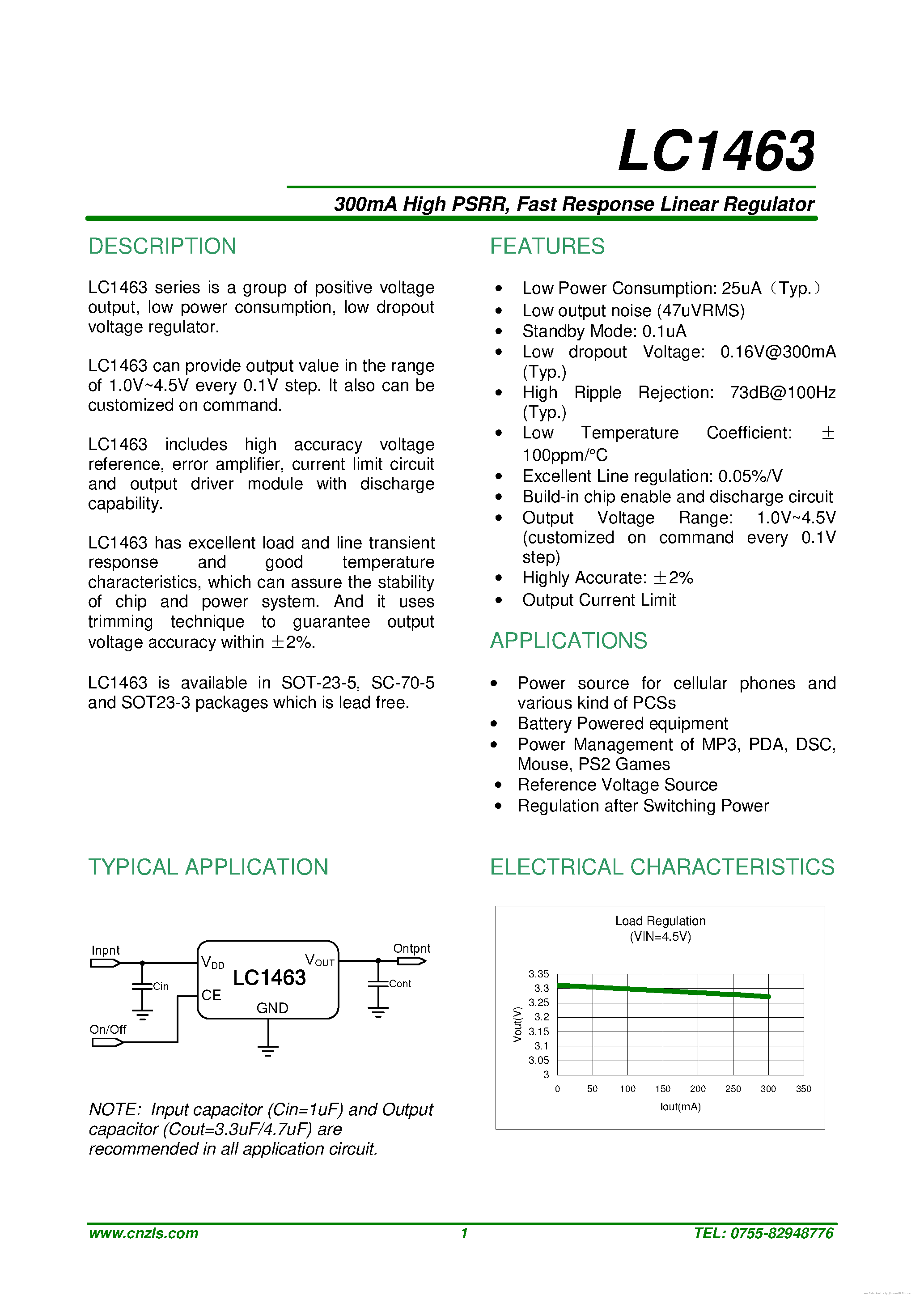 Даташит LC1463 - страница 1