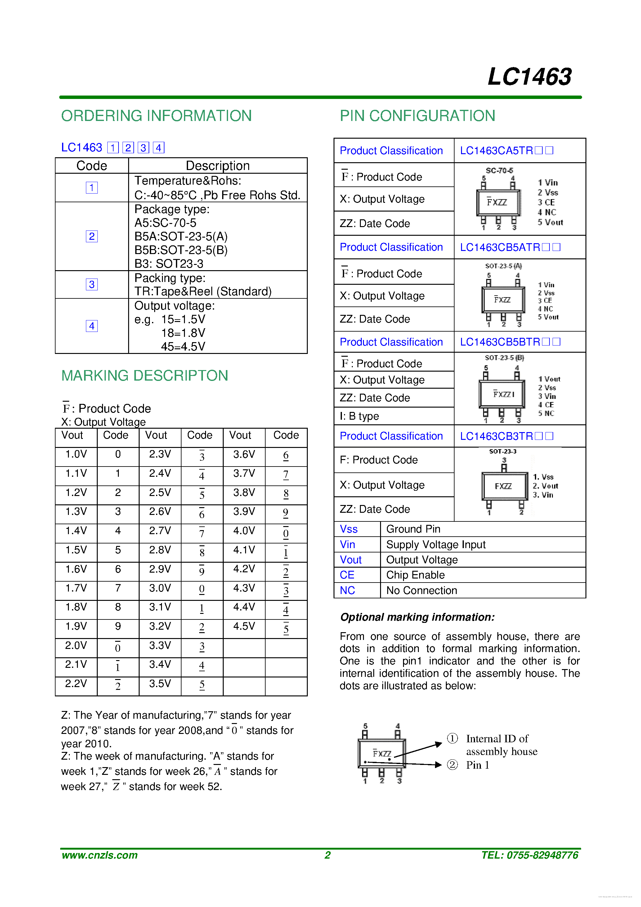 Даташит LC1463 - страница 2