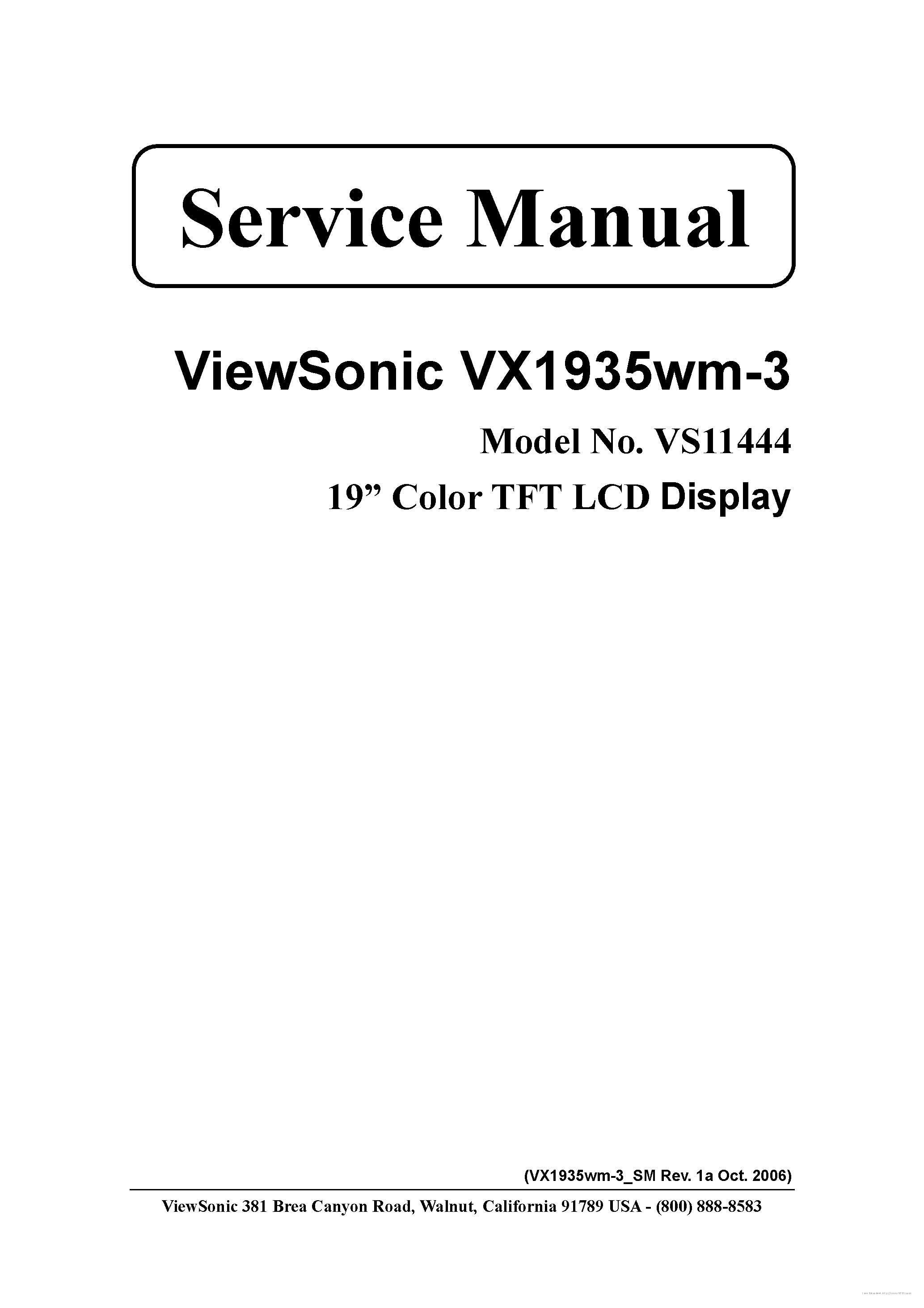 Datasheet VX1935wm-3 - page 1