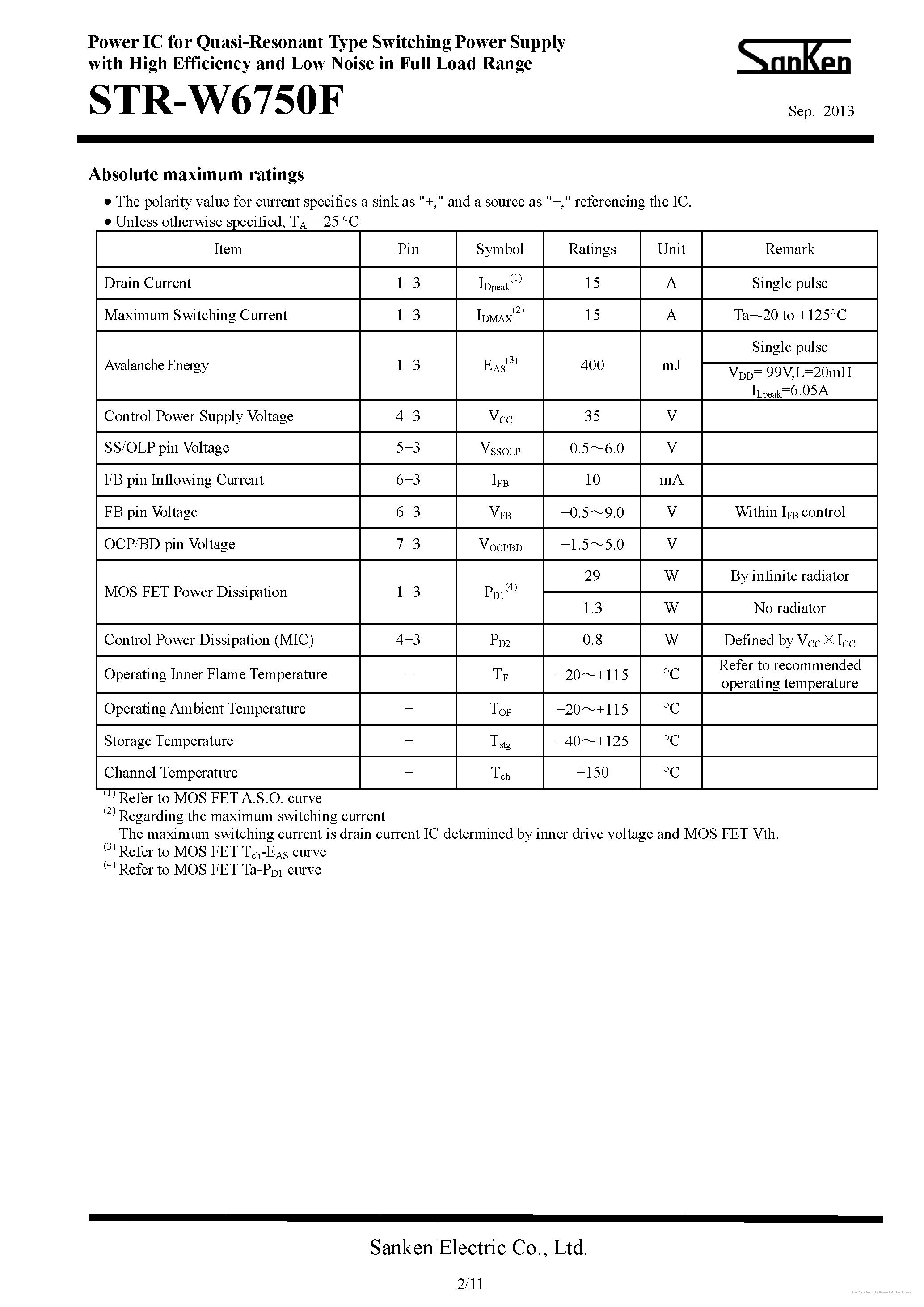 Даташит STR-W6750F - страница 2