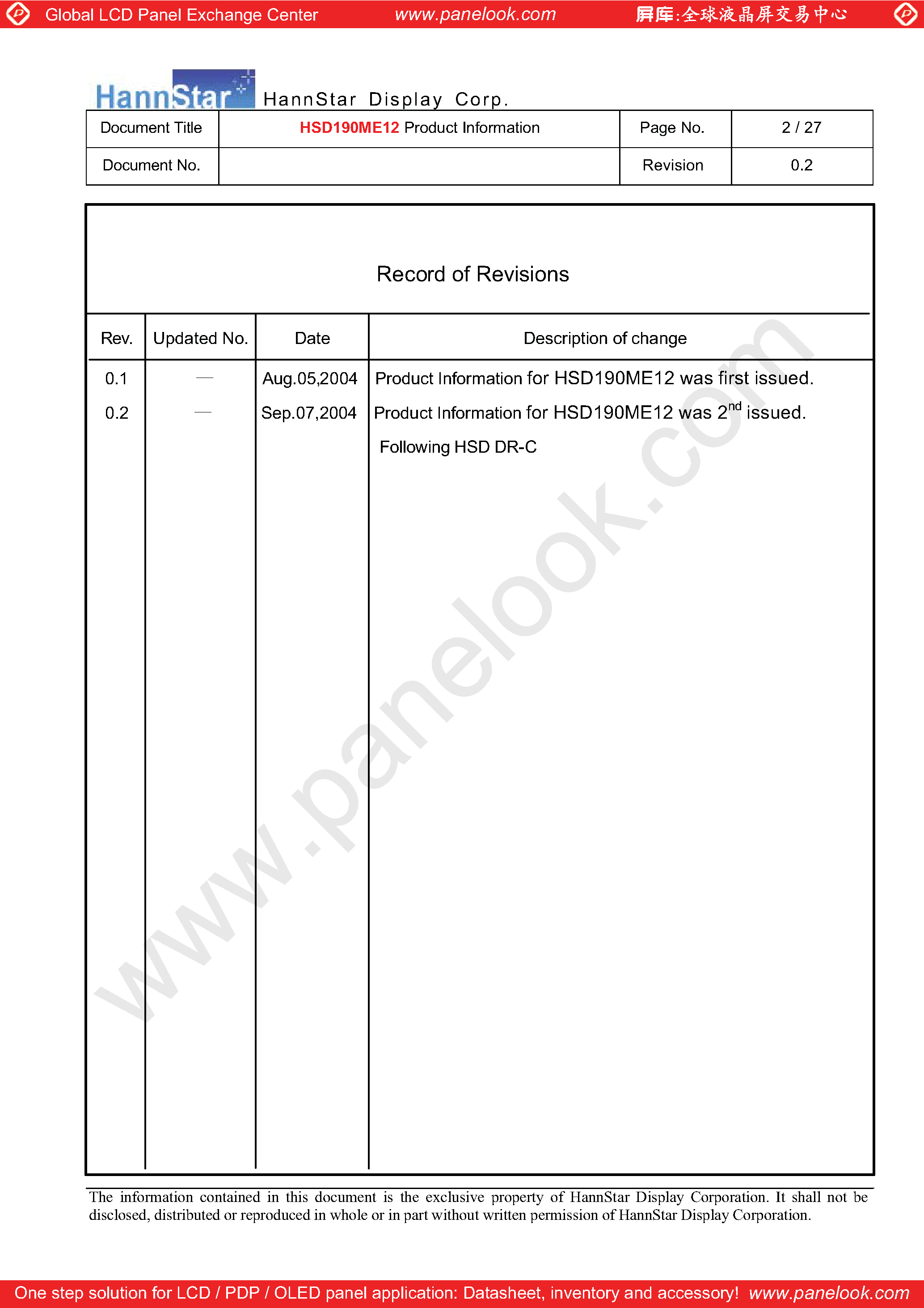 Datasheet HSD190ME12-A - page 2