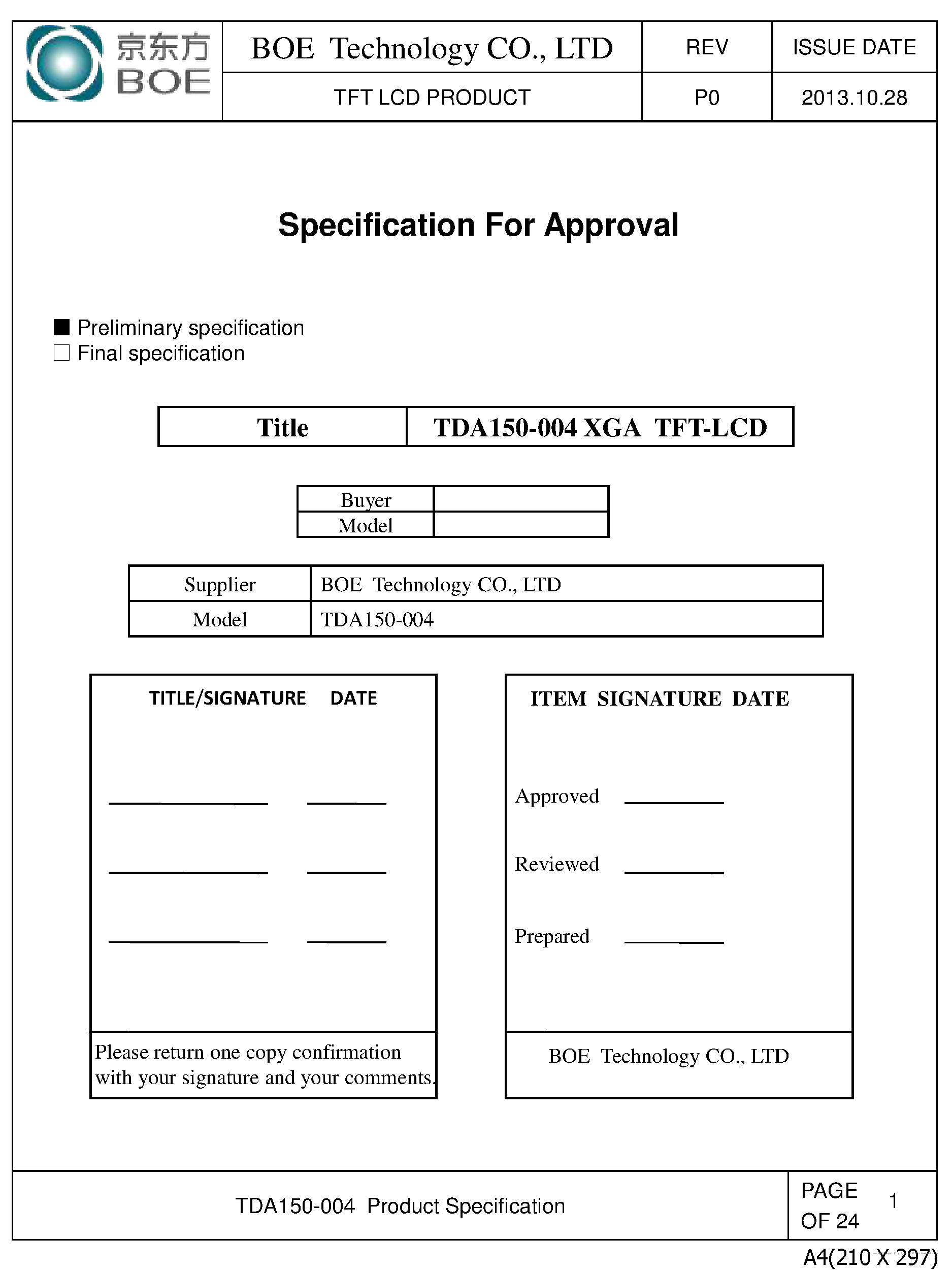 Datasheet TDA150-004 - page 1