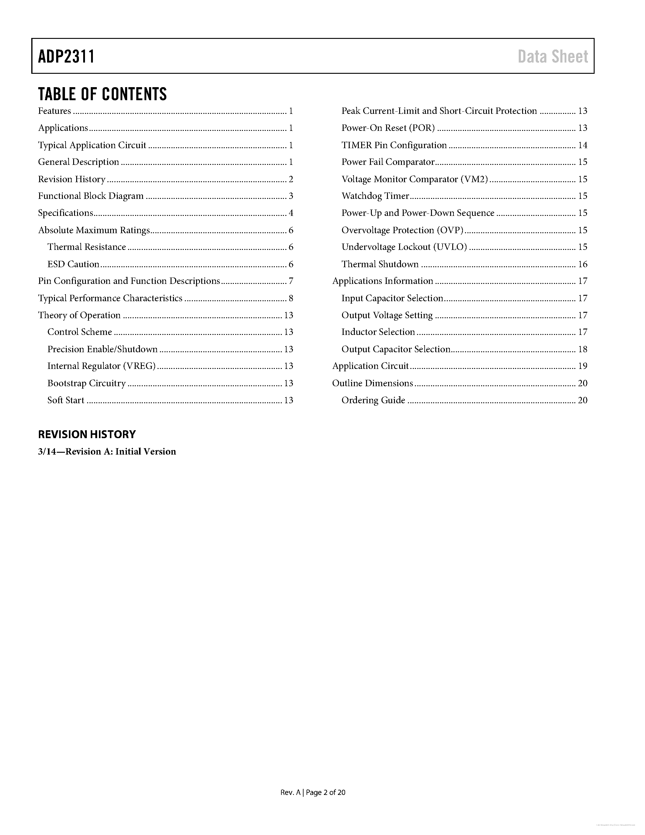 Datasheet ADP2311 - page 2