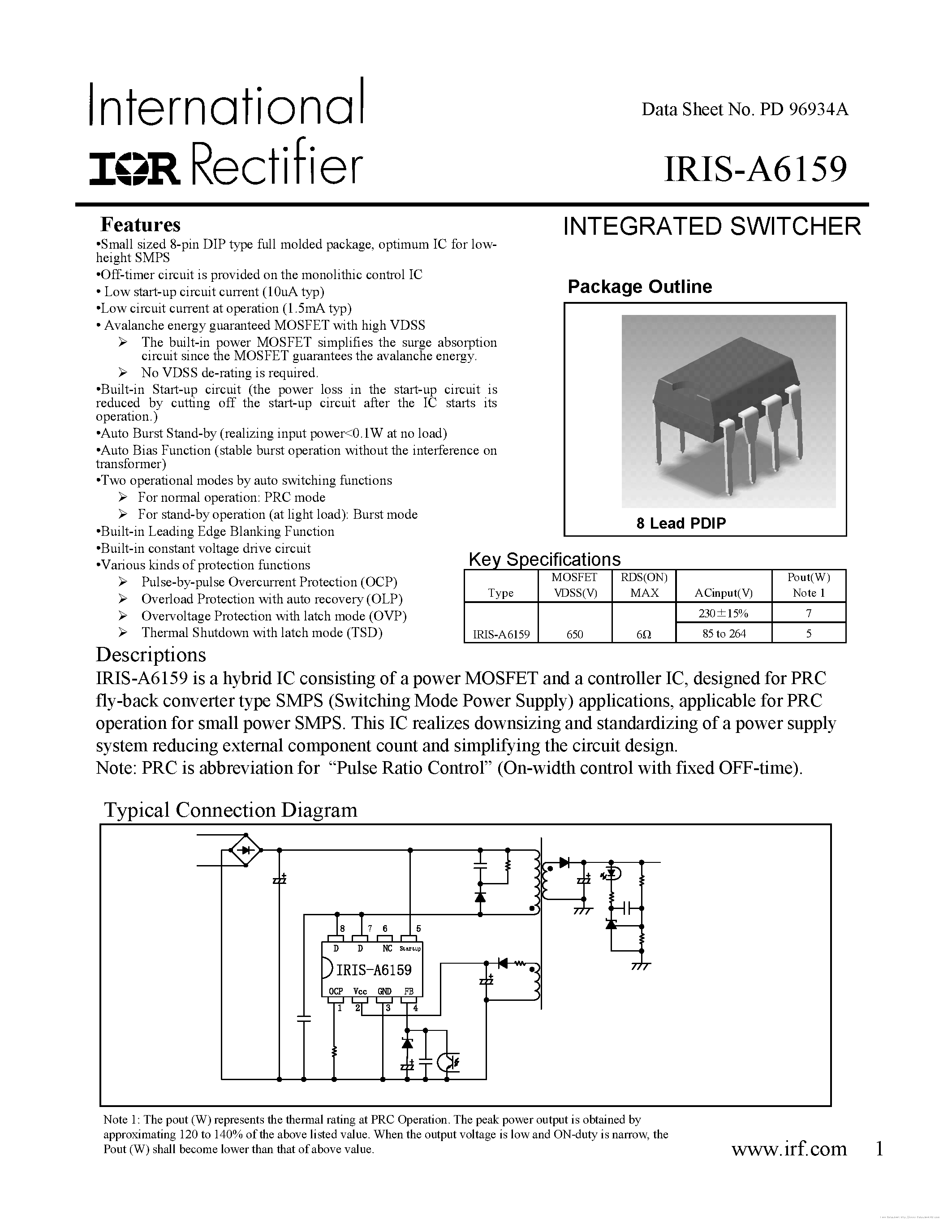 Даташит A6159 - страница 1