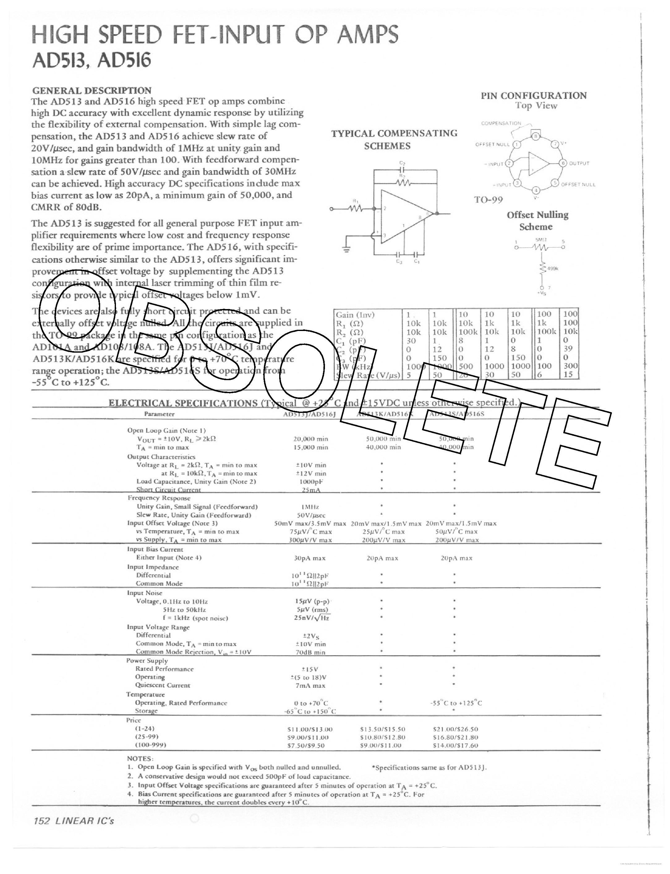 Datasheet AD513 - page 1