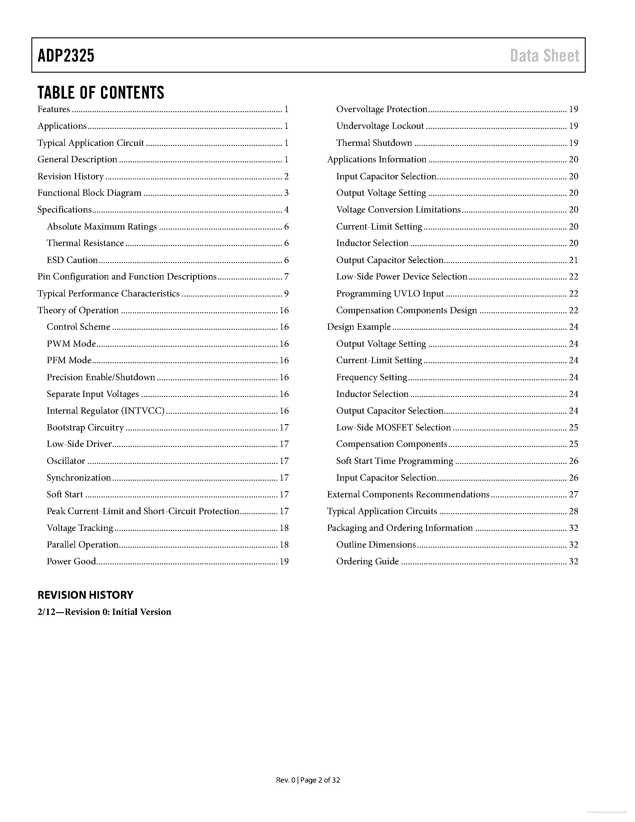 Даташит ADP2325 - страница 2