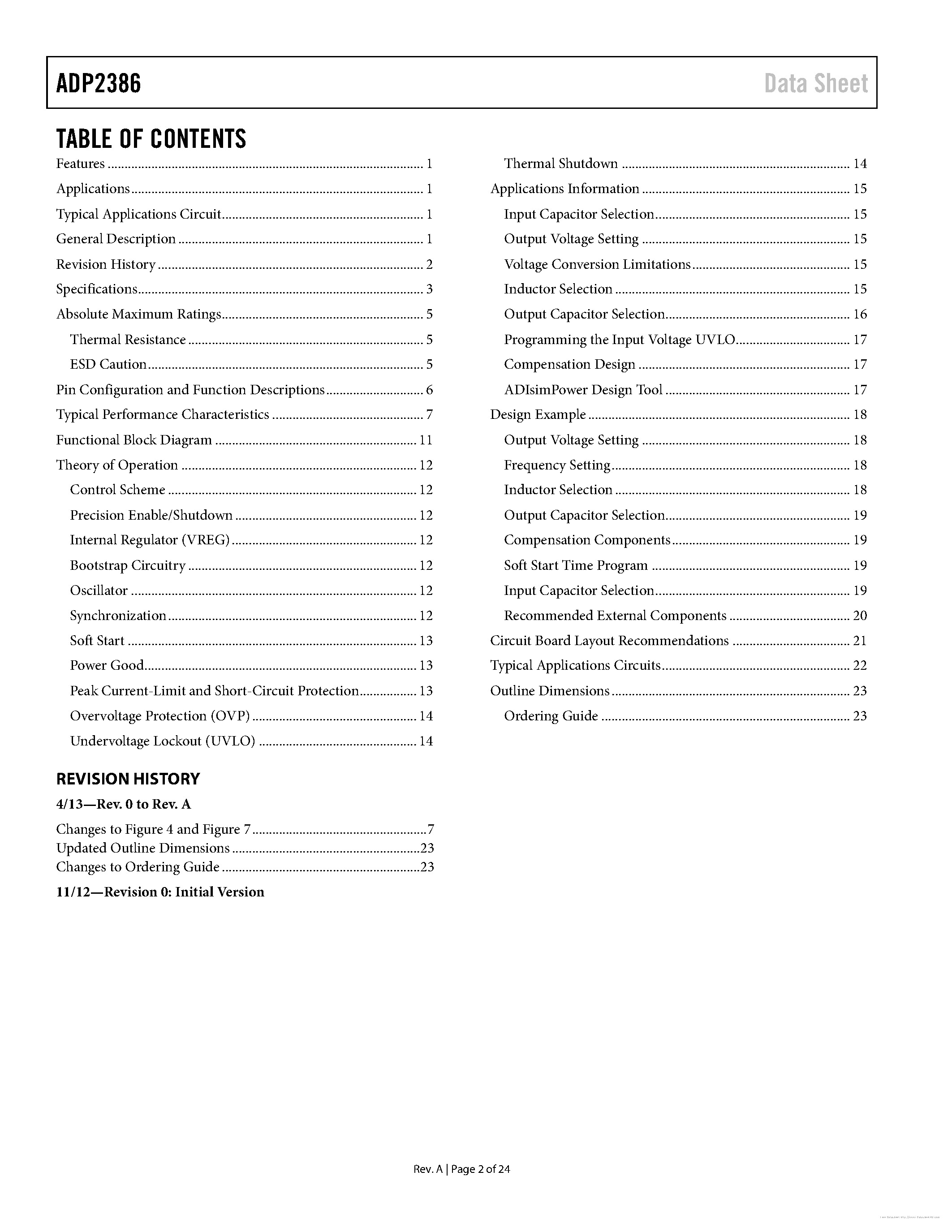 Даташит ADP2386 - страница 2